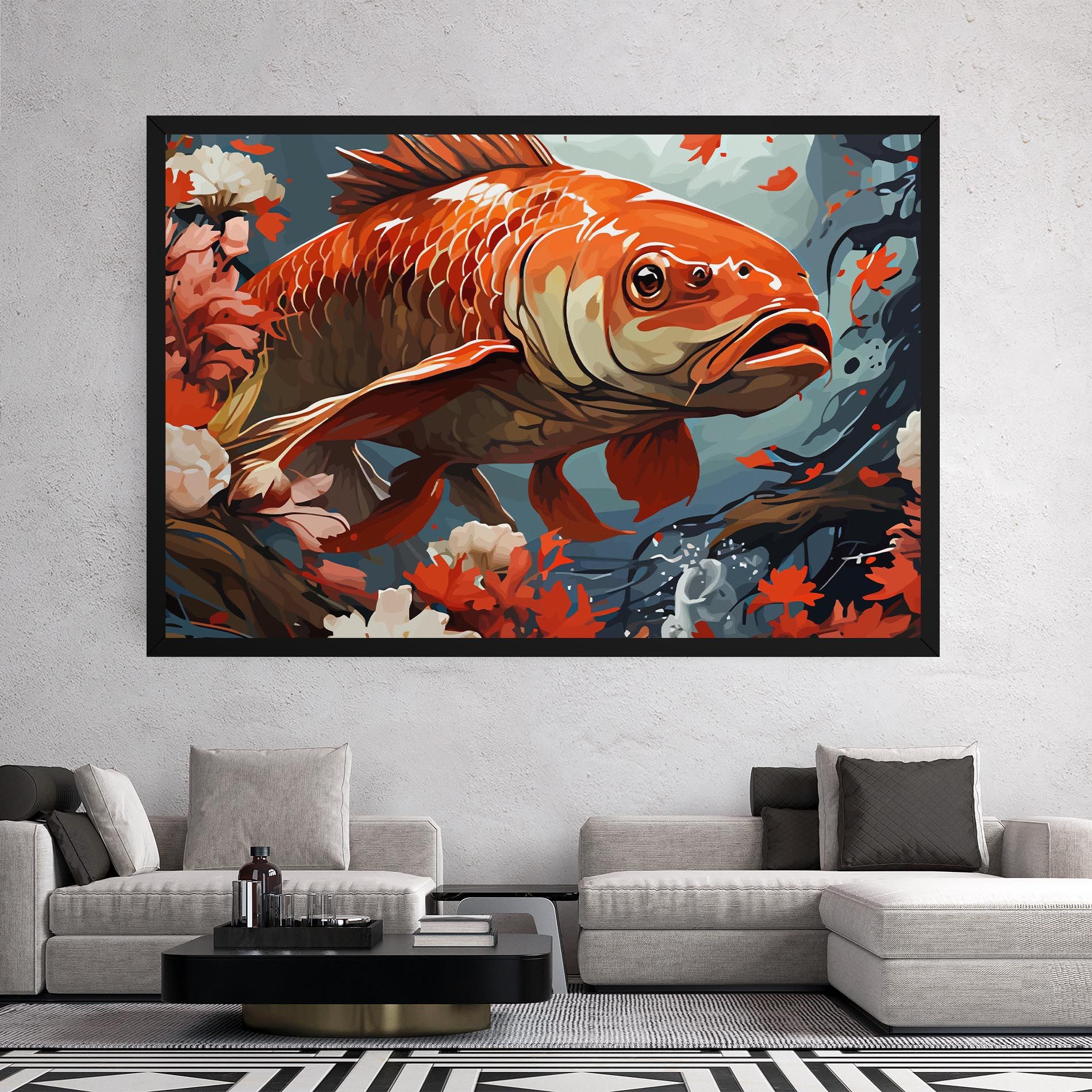 Orange Koi mockup 2