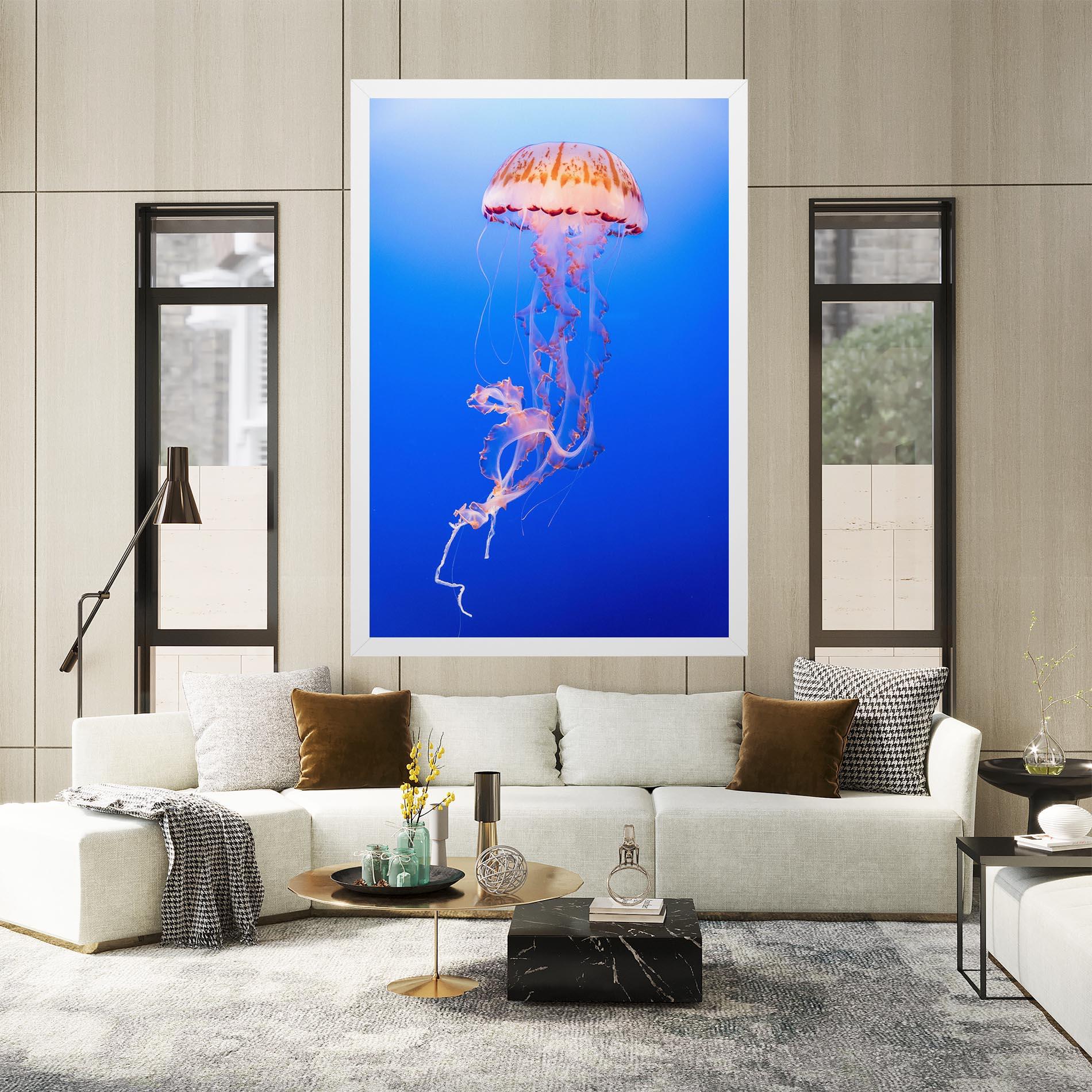 Leinwandbild Pretty White Jellyfish mockup 2