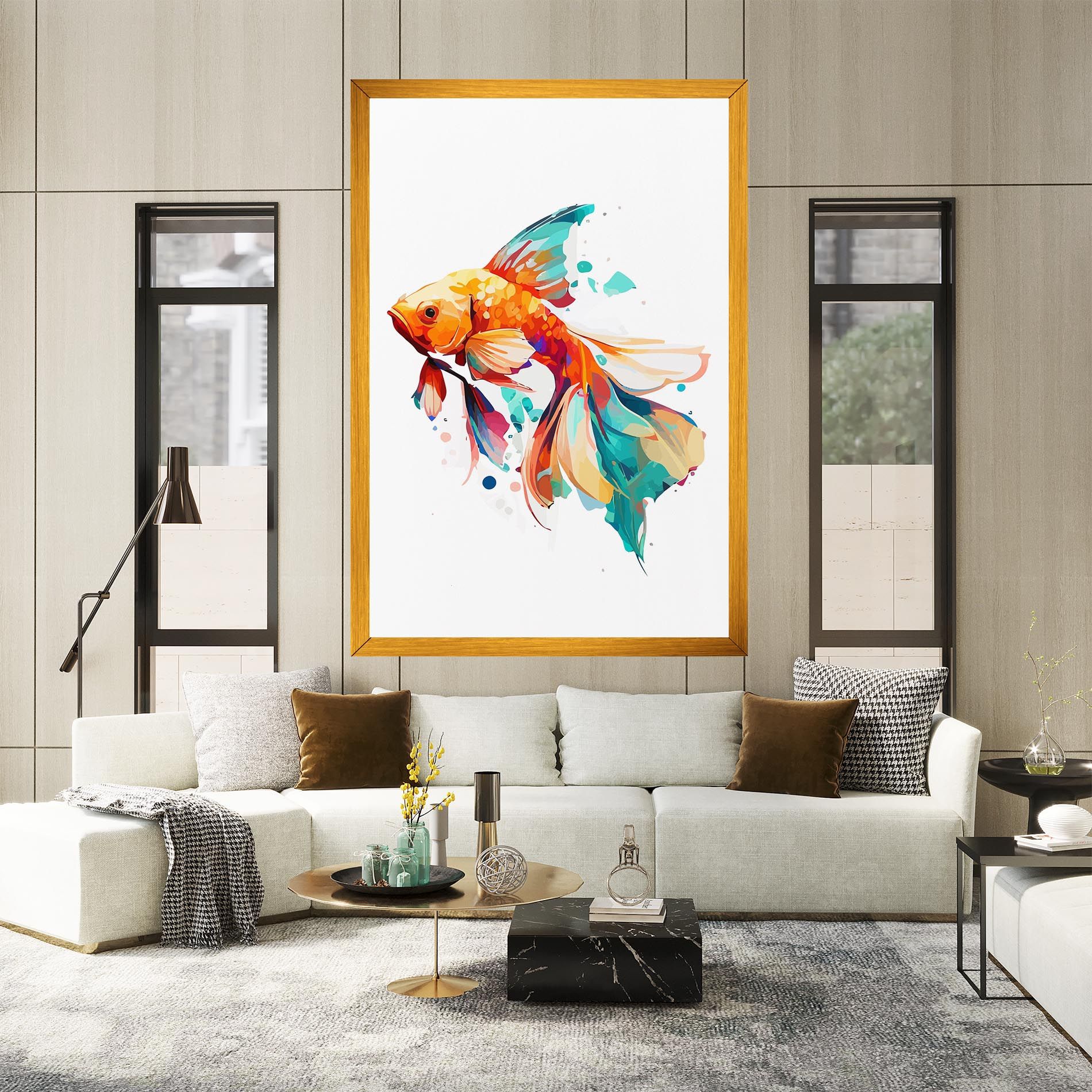 Blue Orange Fish mockup 2