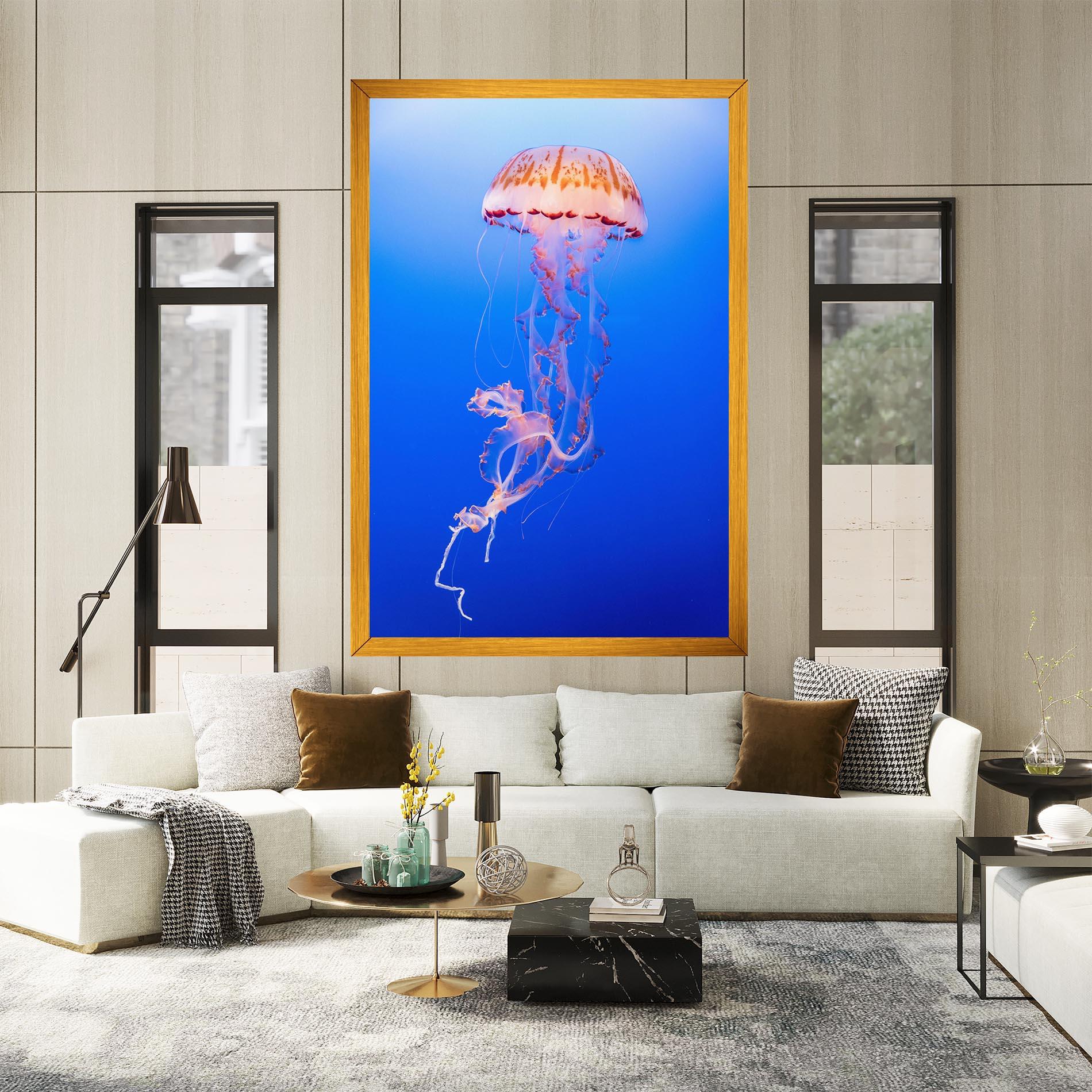 Leinwandbild Pretty White Jellyfish mockup 2