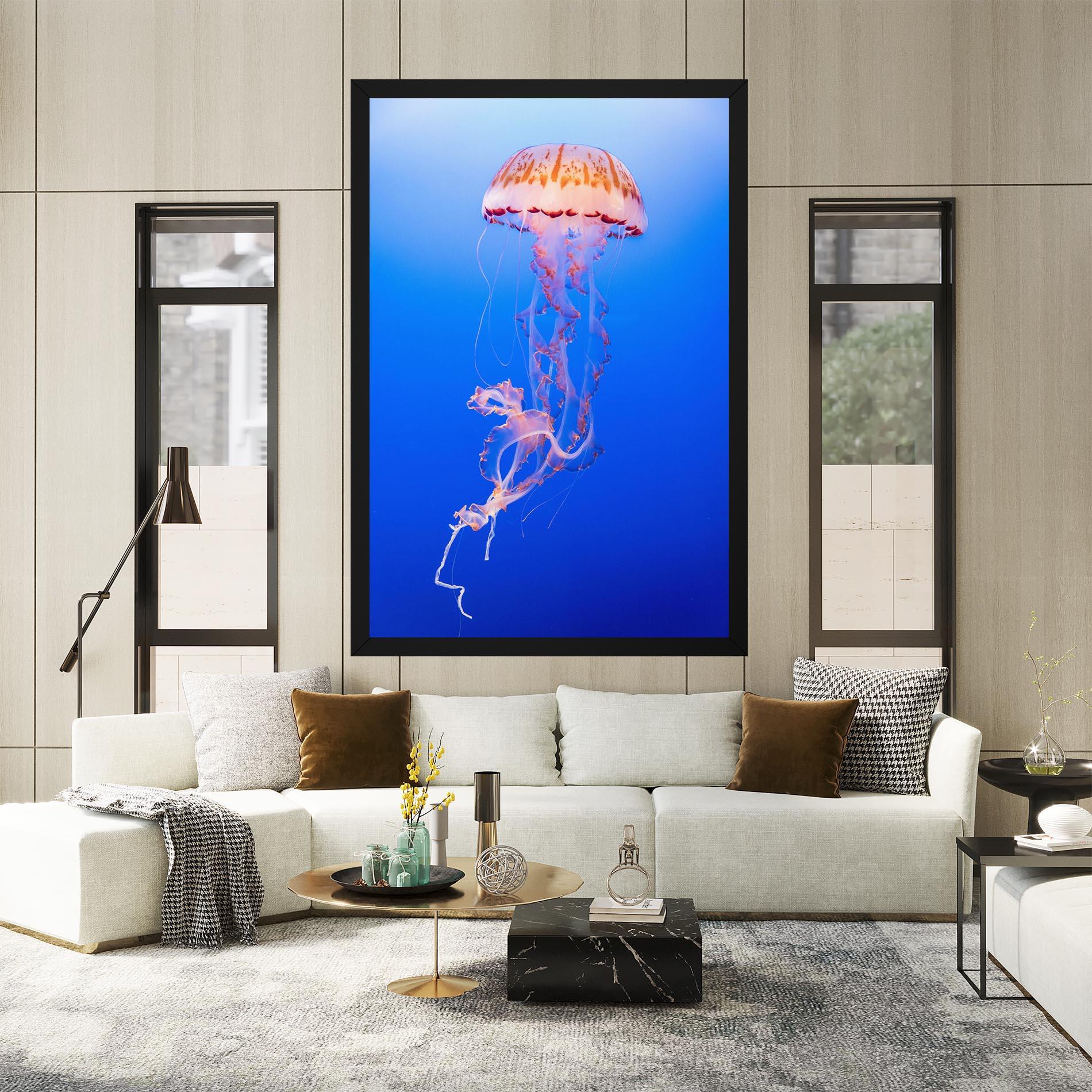 Leinwandbild Pretty White Jellyfish mockup 2