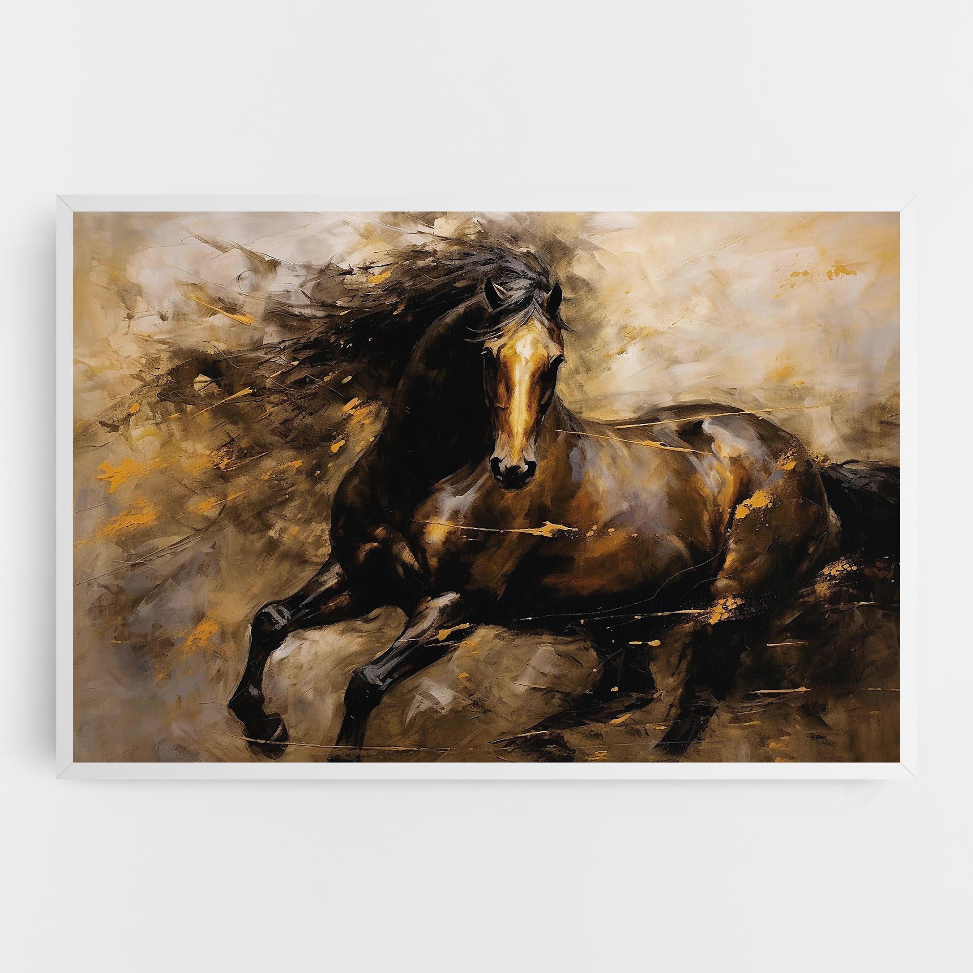 Leinwandbild Gold Brown Horse mockup 0