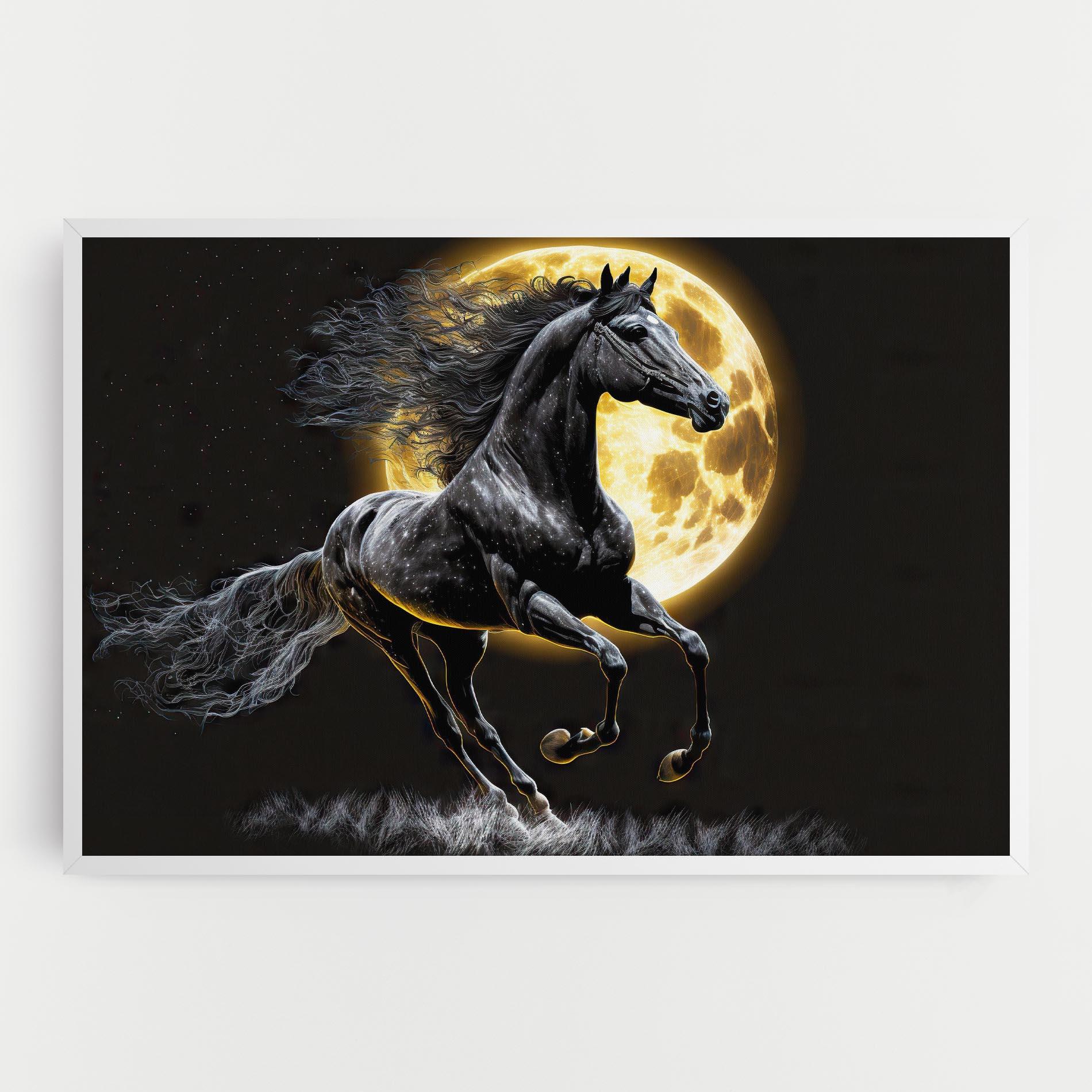Leinwandbild Gold Moon Horse mockup 0