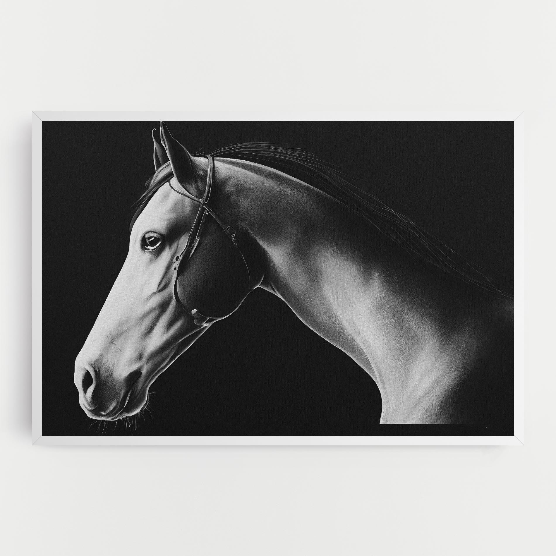 Leinwandbild Gray Horse Profile mockup 0