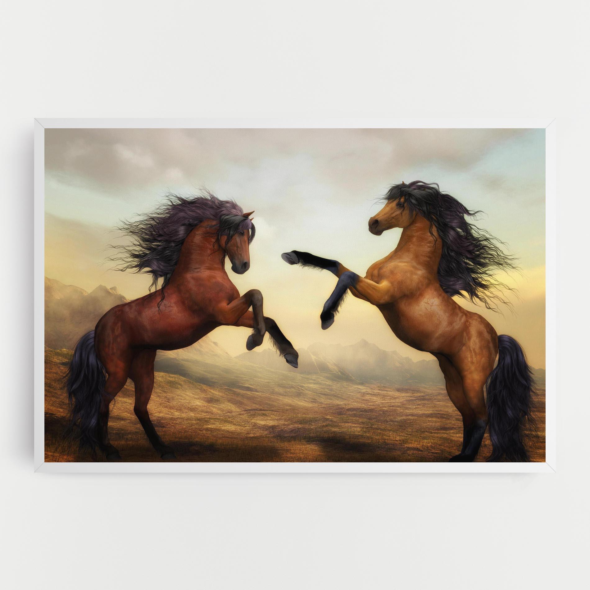 Leinwandbild Two Horses mockup 0