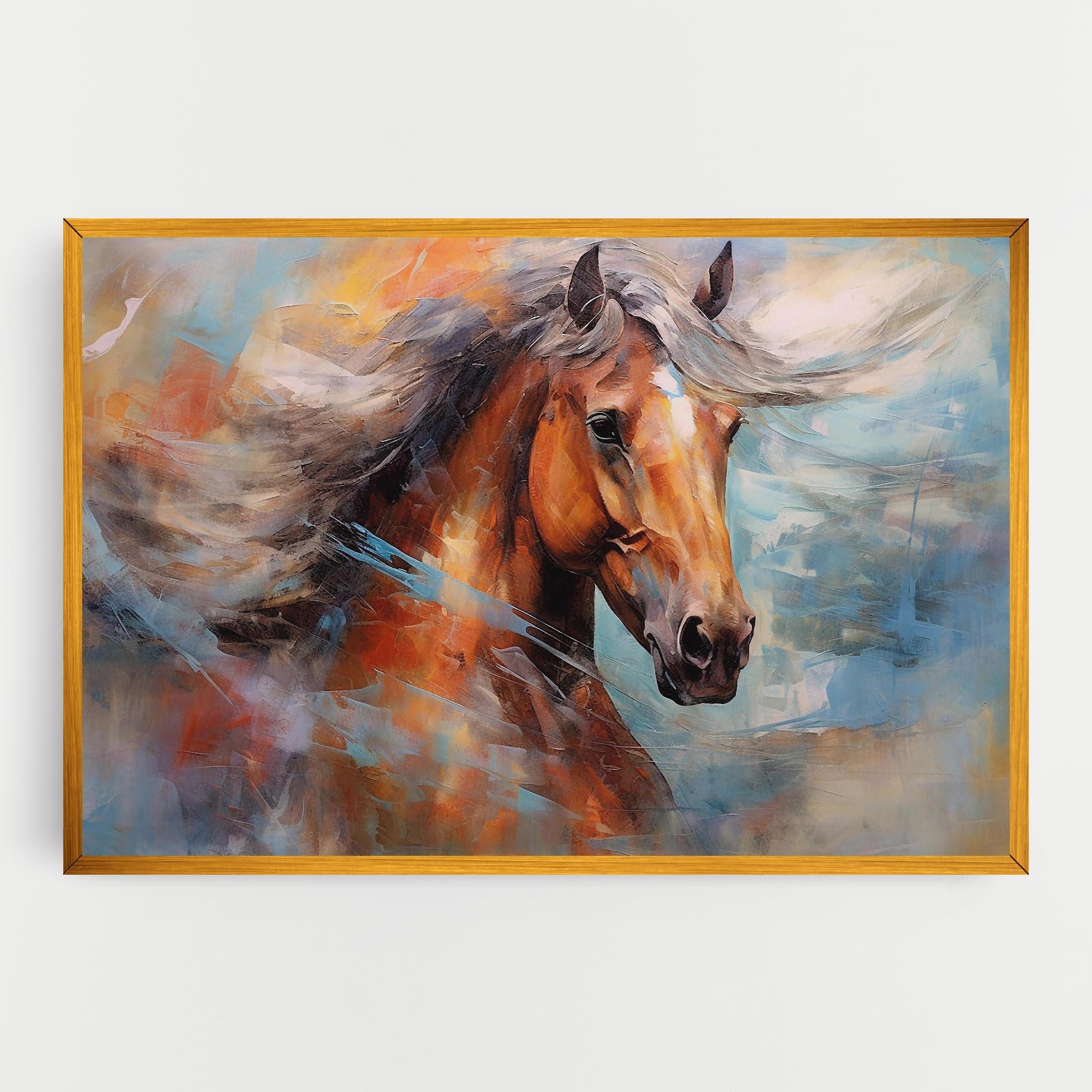 Leinwandbild Beautiful Brown Horse mockup 0