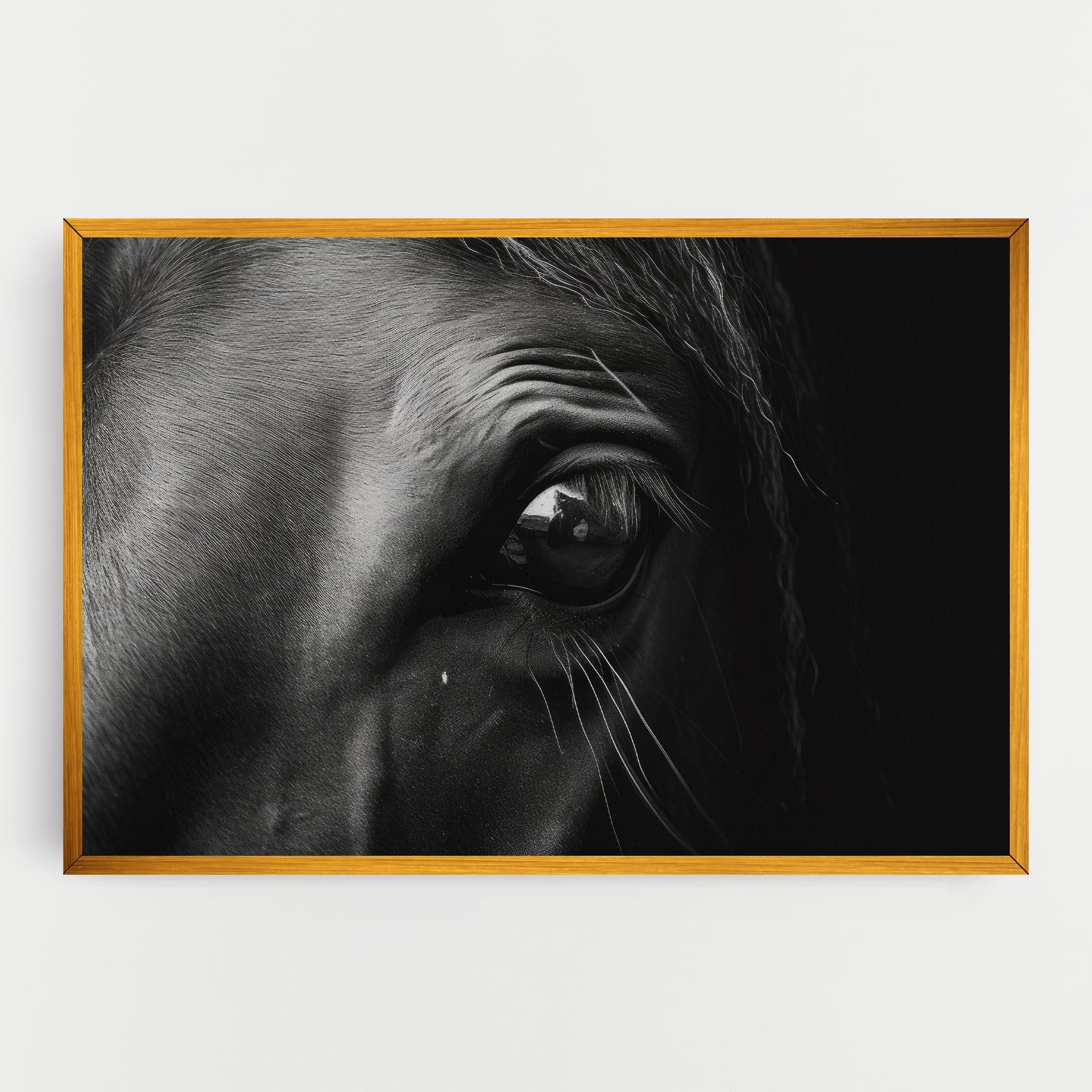 Leinwandbild Black Horse Eye mockup 0
