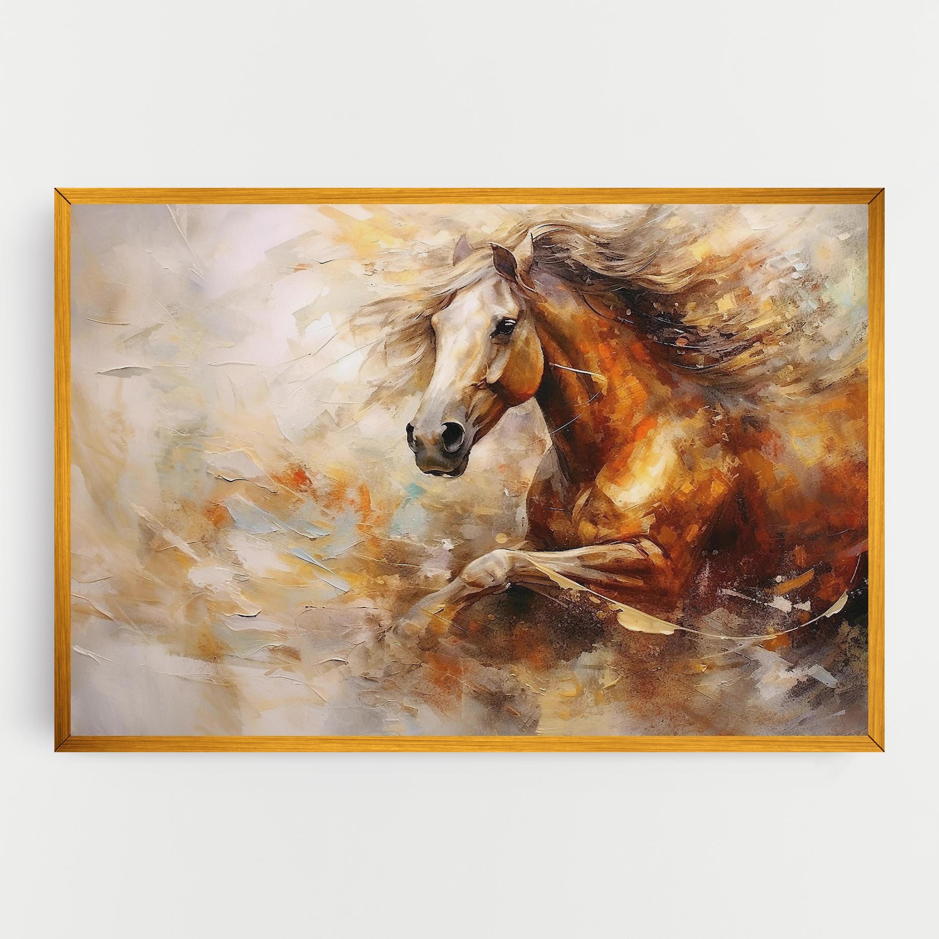 Leinwandbild Brown Horse Running mockup 0