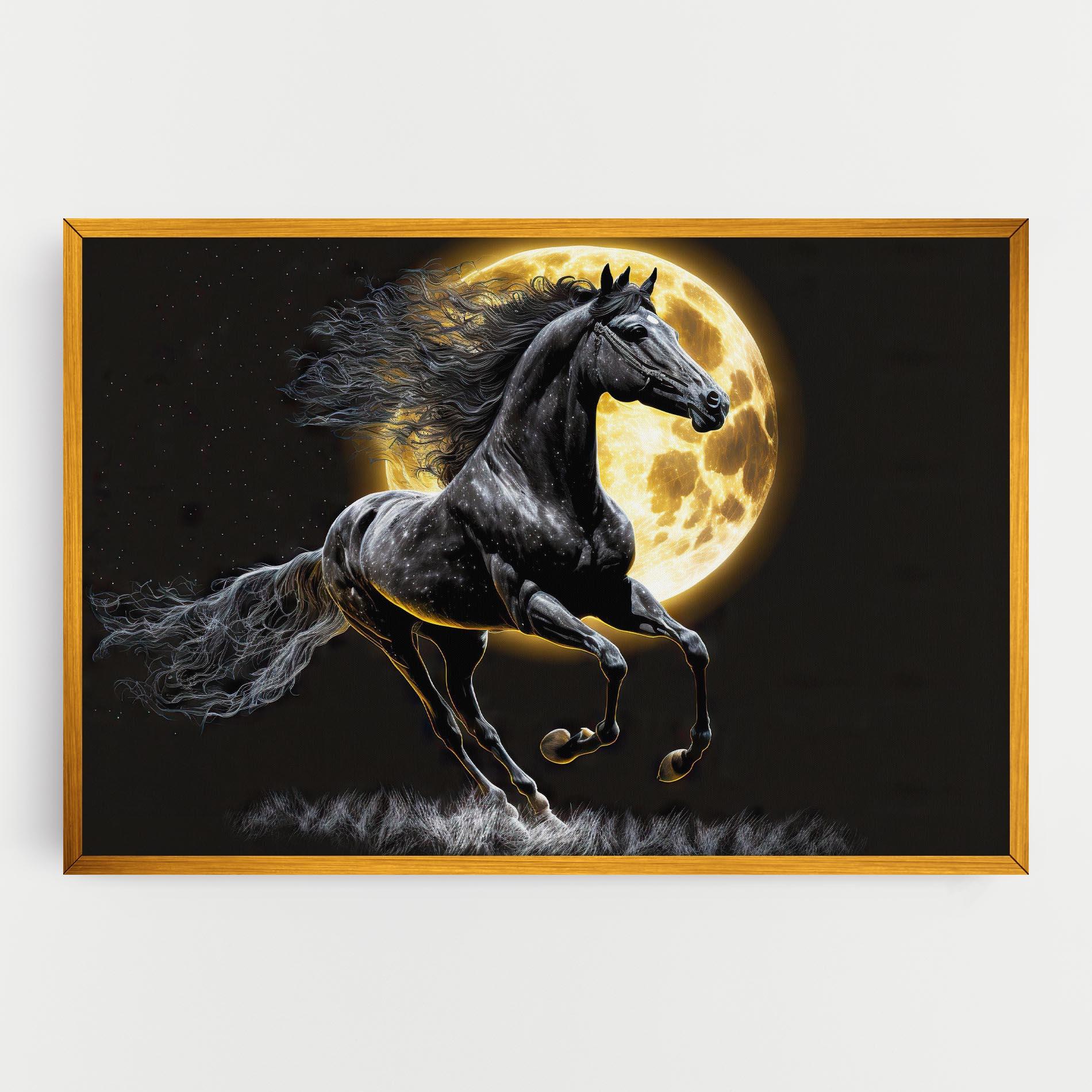Leinwandbild Gold Moon Horse mockup 0