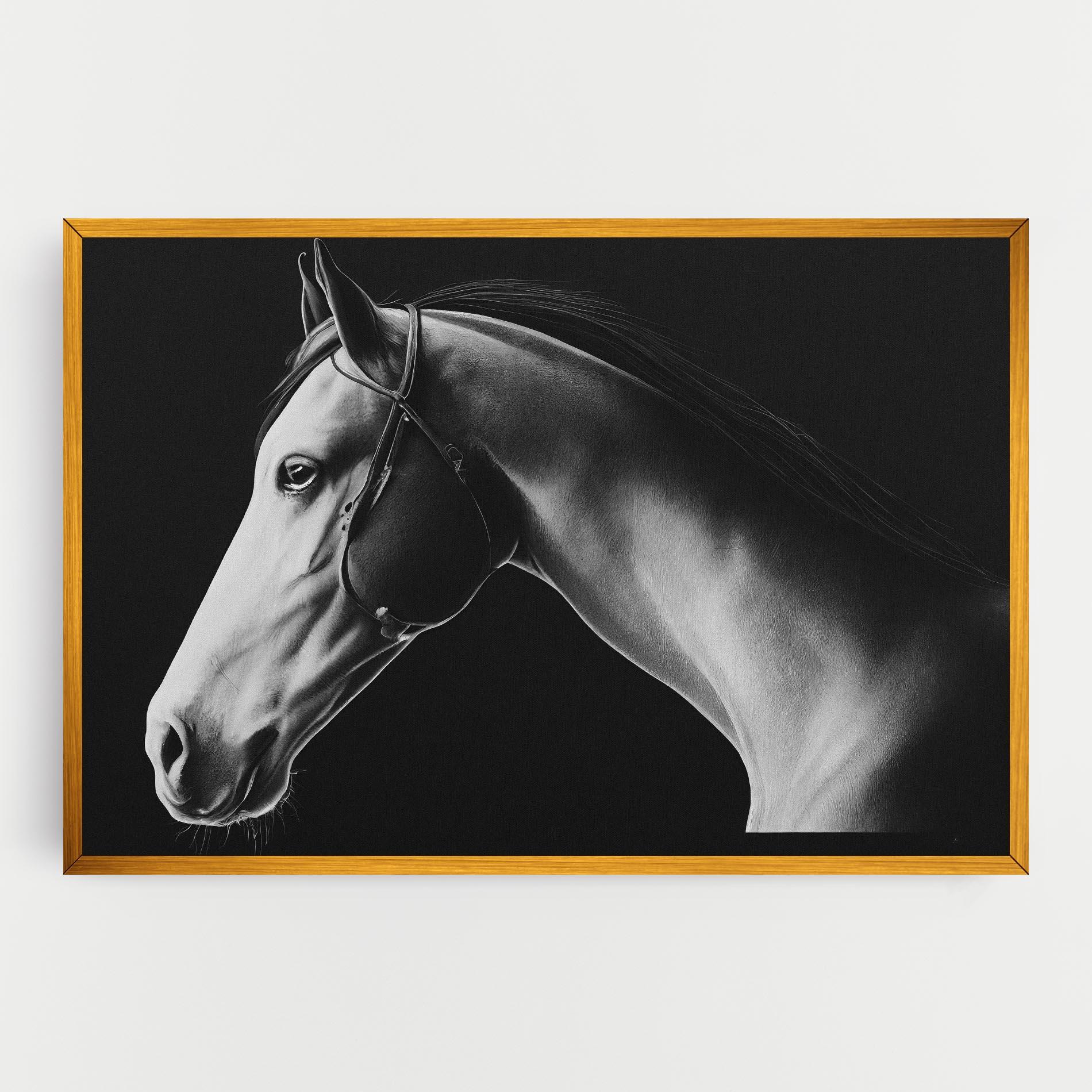 Leinwandbild Gray Horse Profile mockup 0