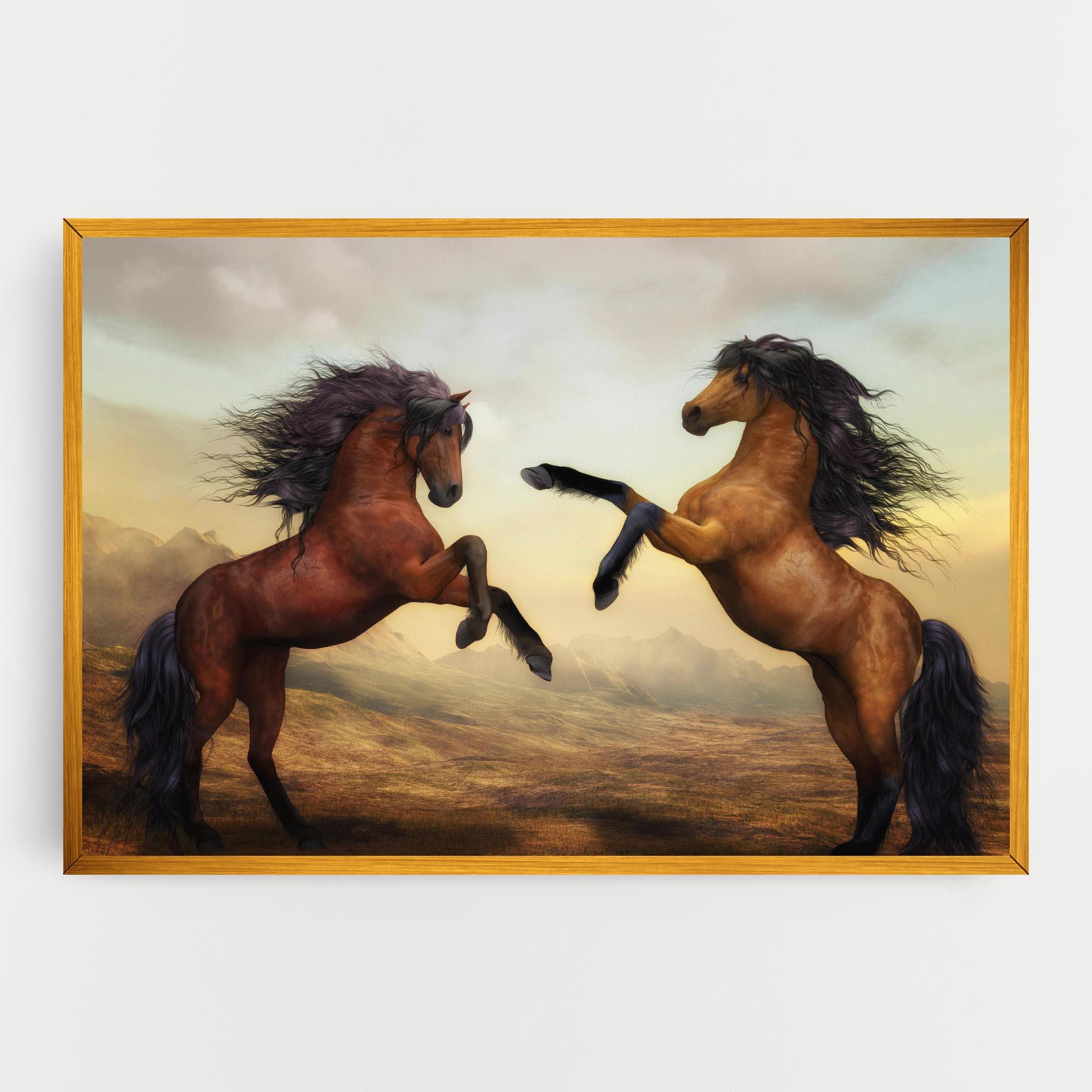 Leinwandbild Two Horses mockup 0