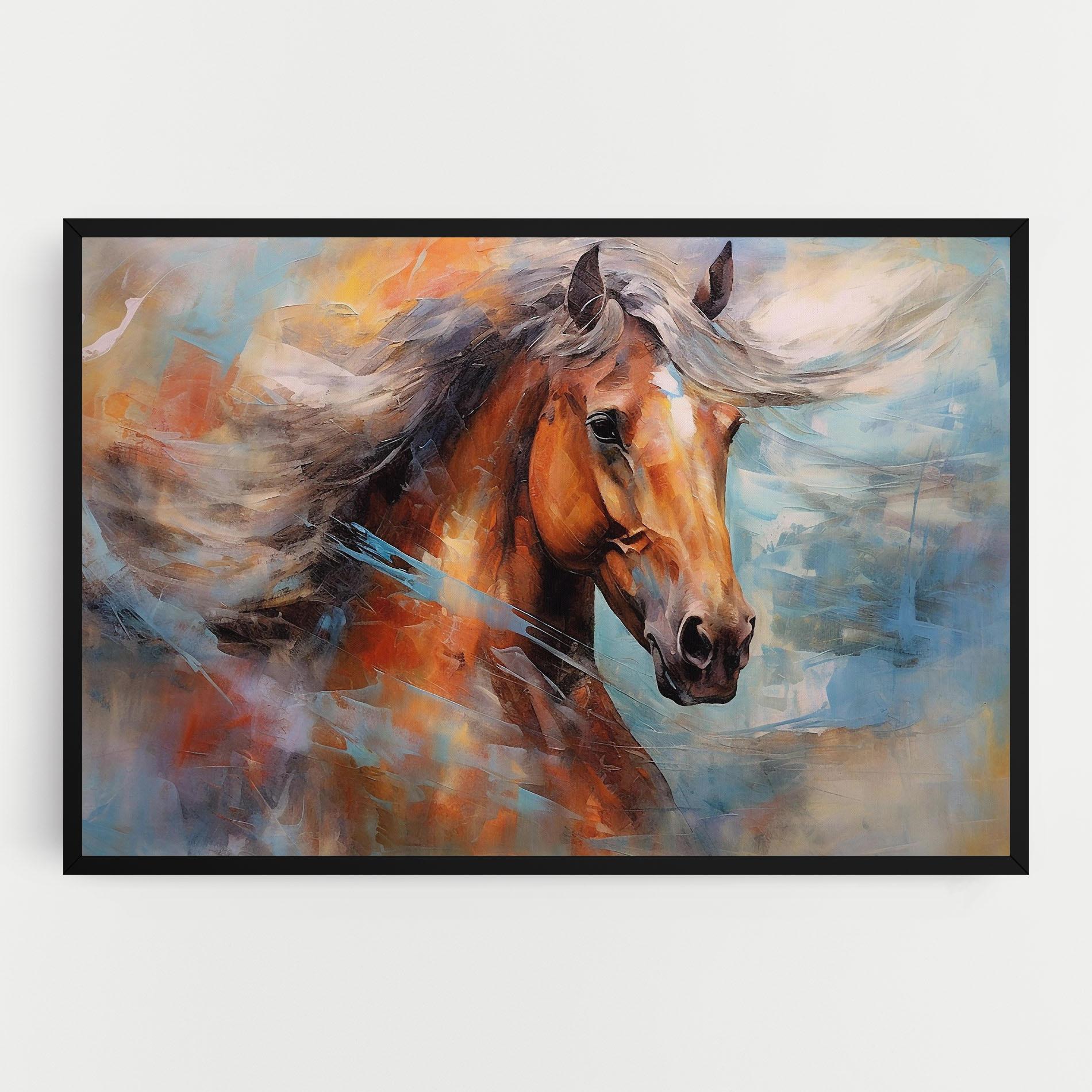 Leinwandbild Beautiful Brown Horse mockup 0