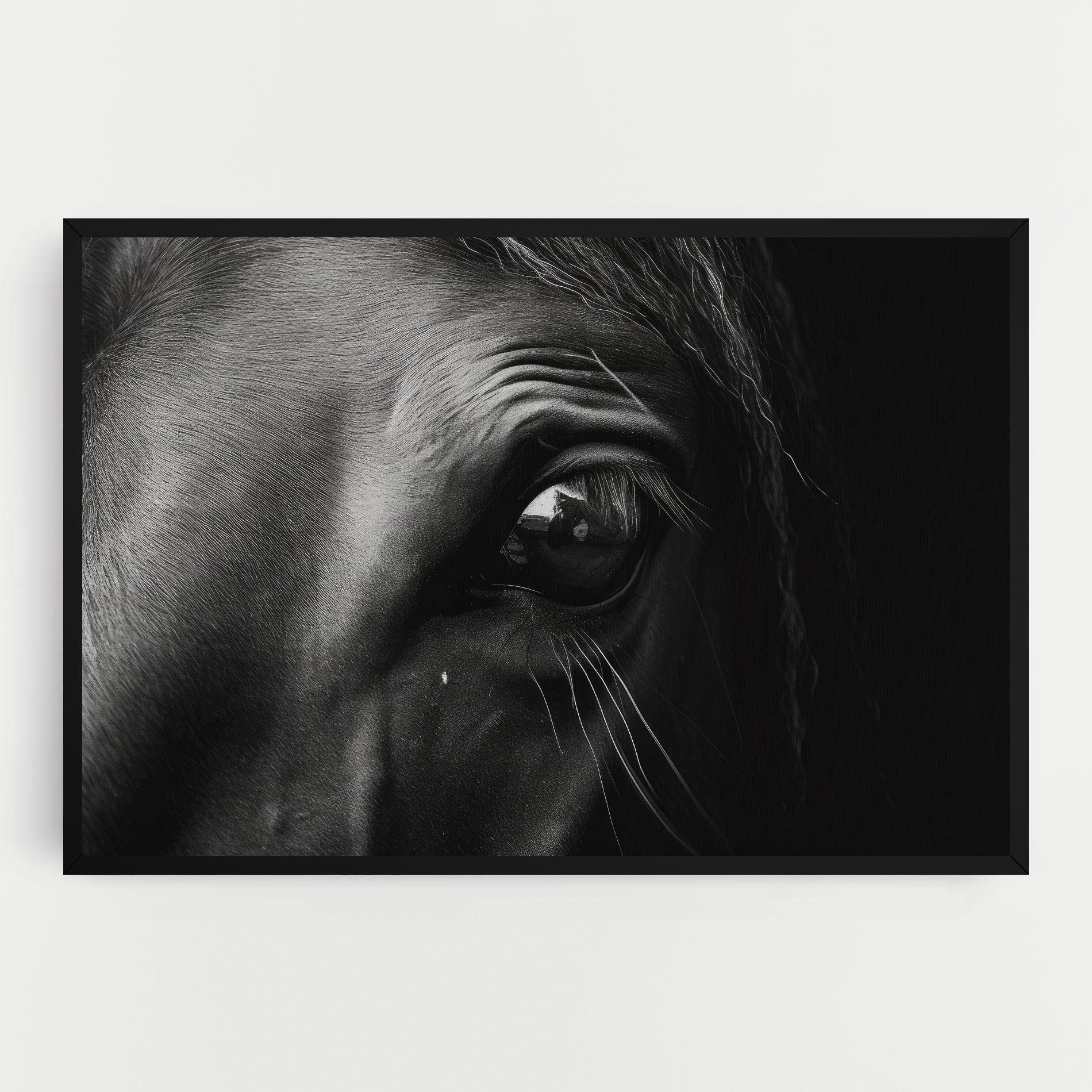 Leinwandbild Black Horse Eye mockup 0