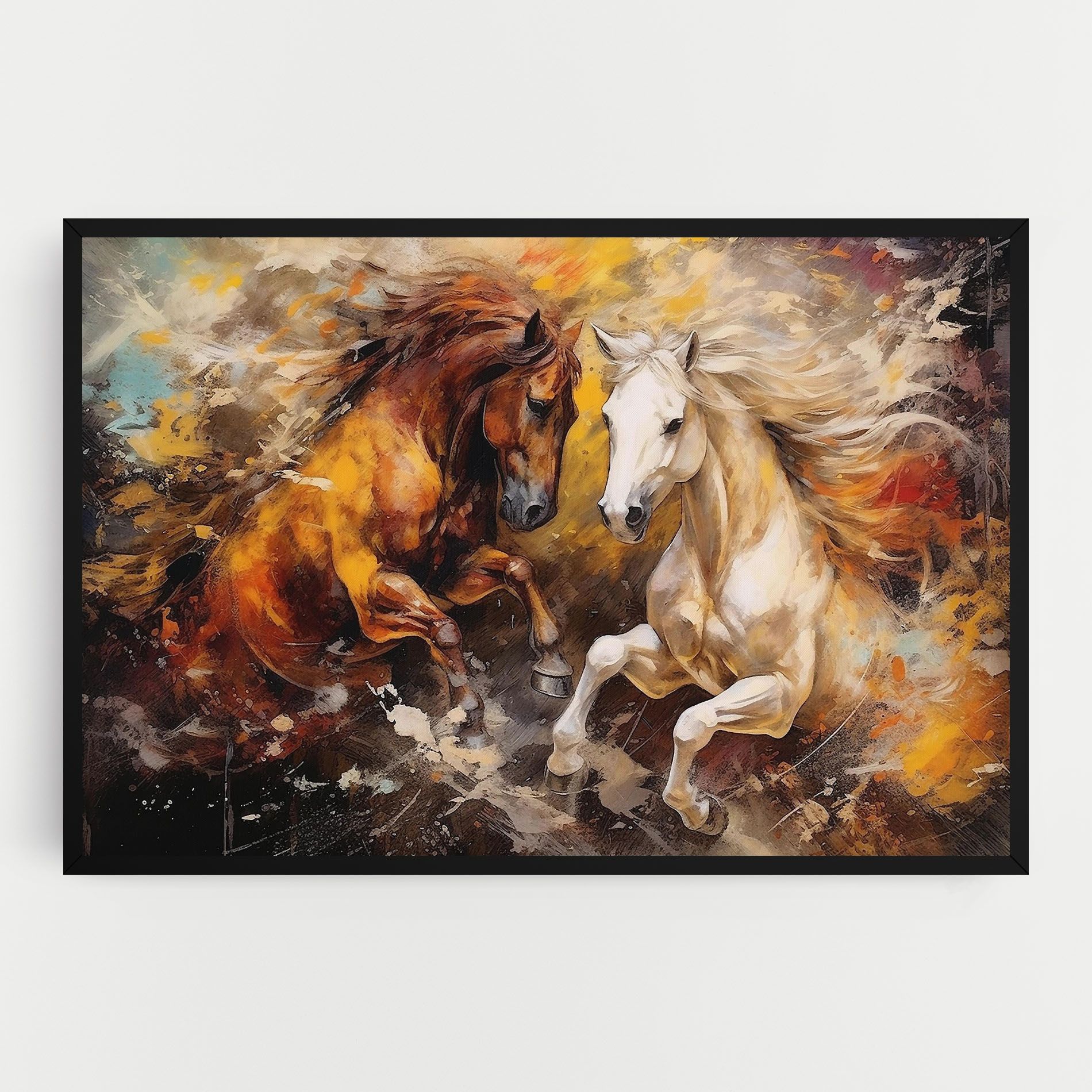 Brown White Horses mockup 0