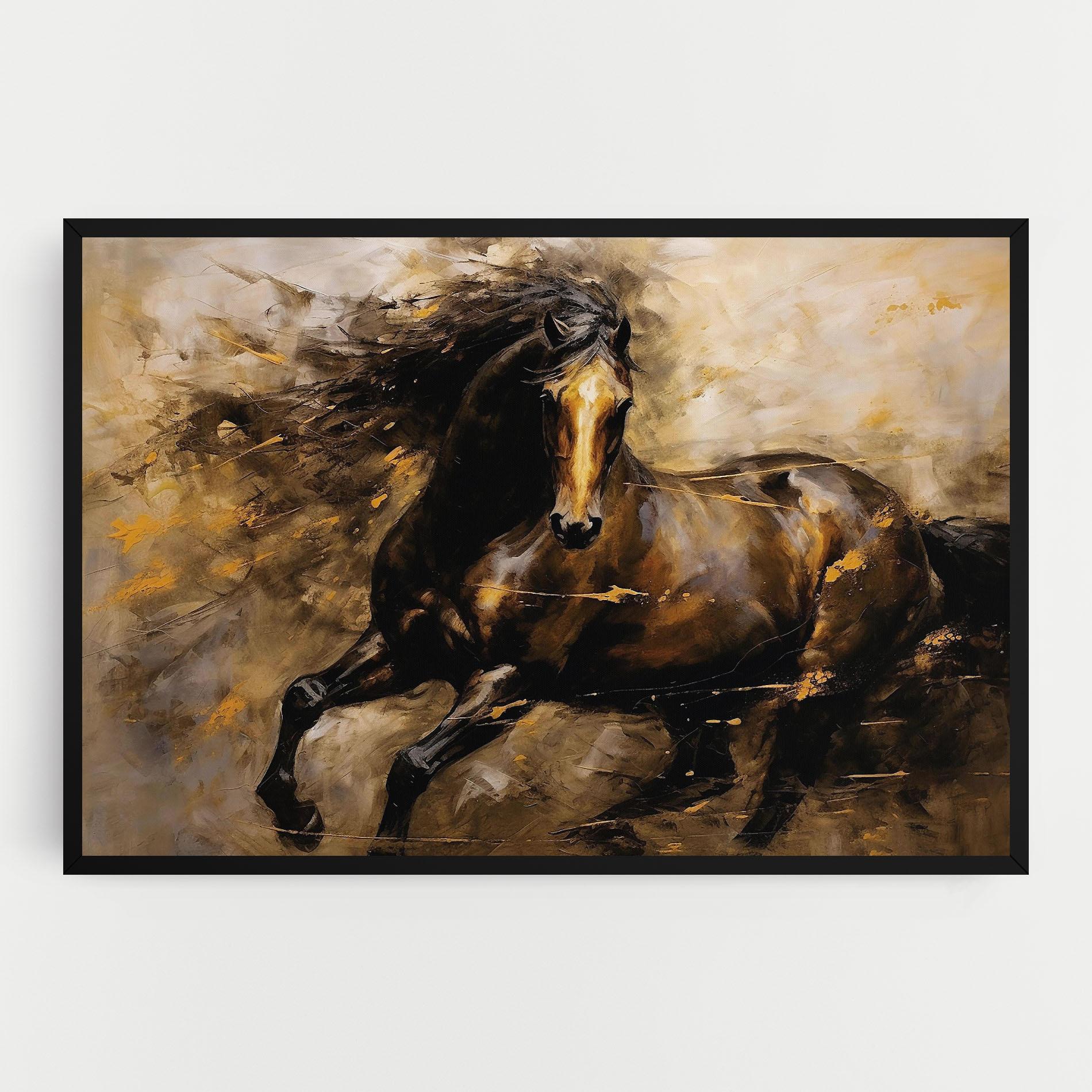 Leinwandbild Gold Brown Horse mockup 0