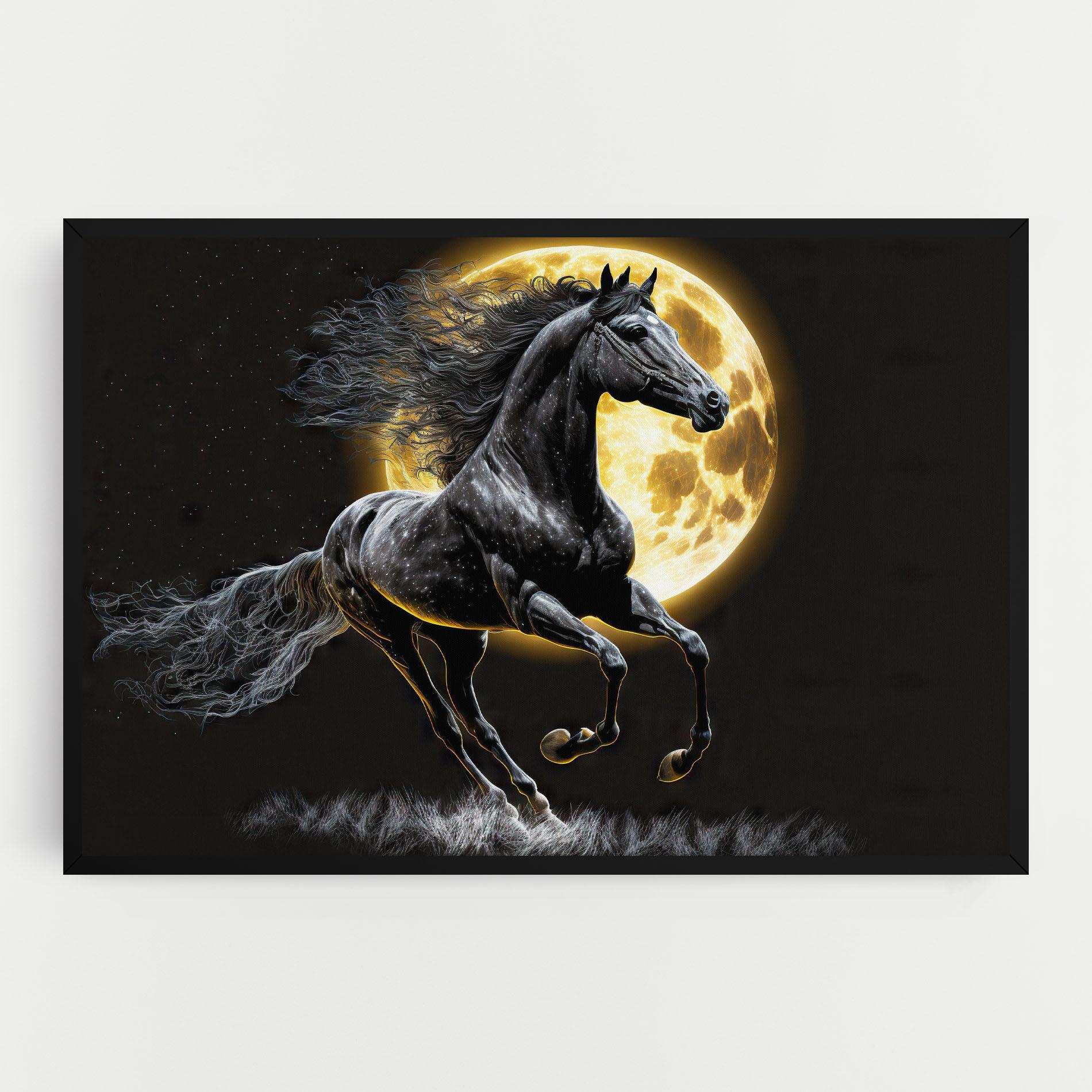 Leinwandbild Gold Moon Horse mockup 0