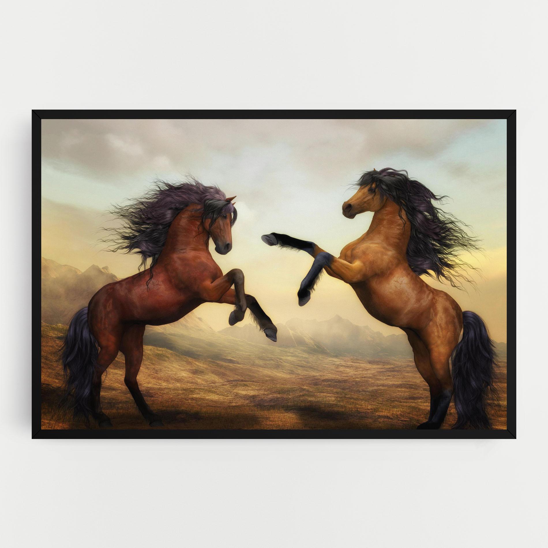Leinwandbild Two Horses mockup 0