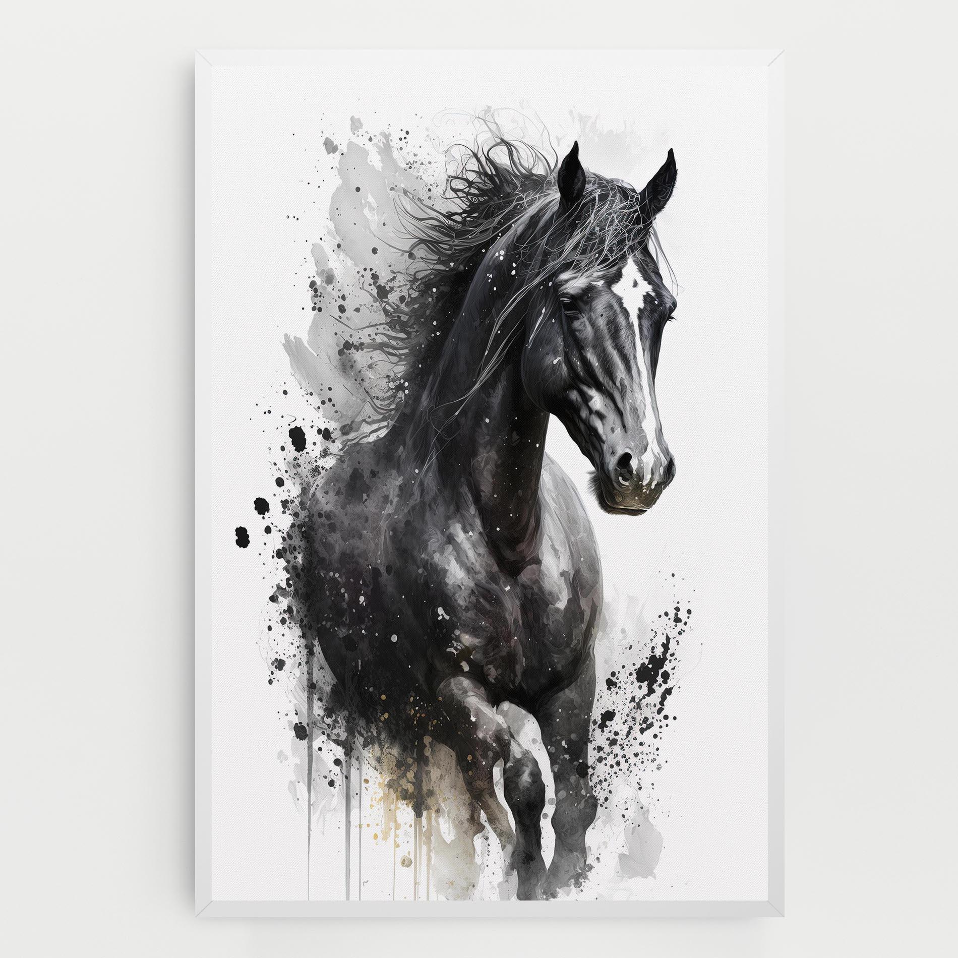 Leinwandbild Black Horse mockup 0