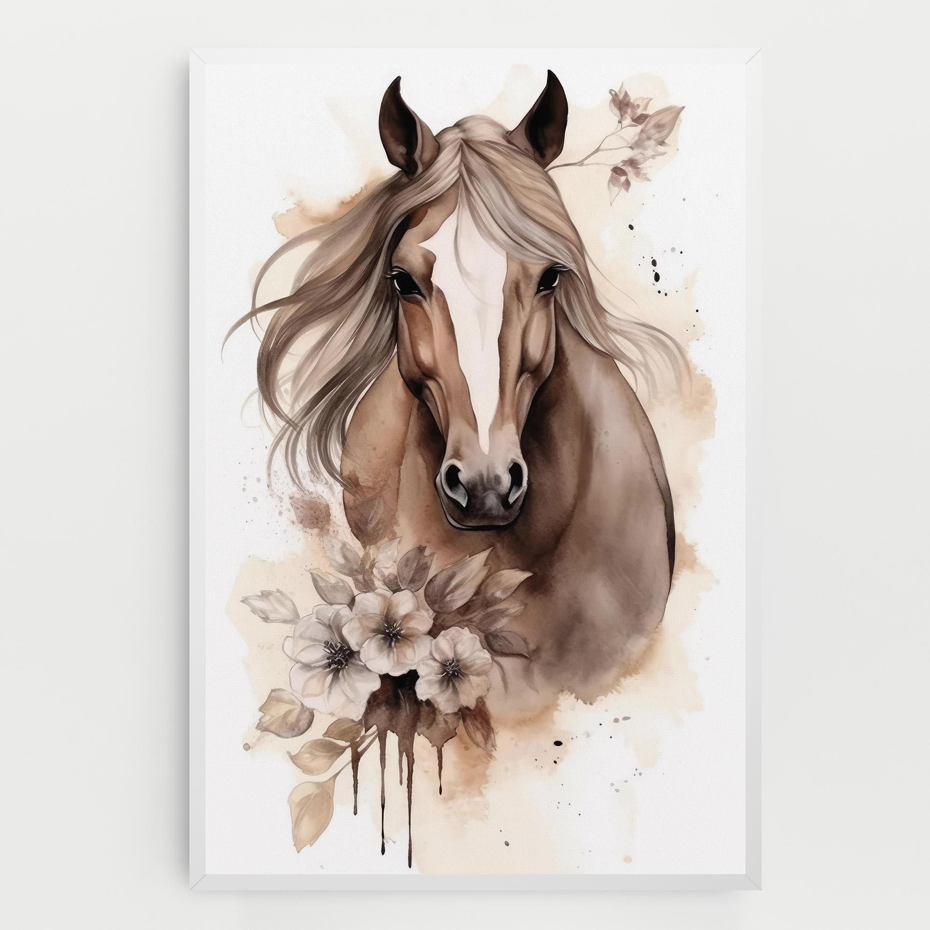 Leinwandbild Flower Brown Horse mockup 0
