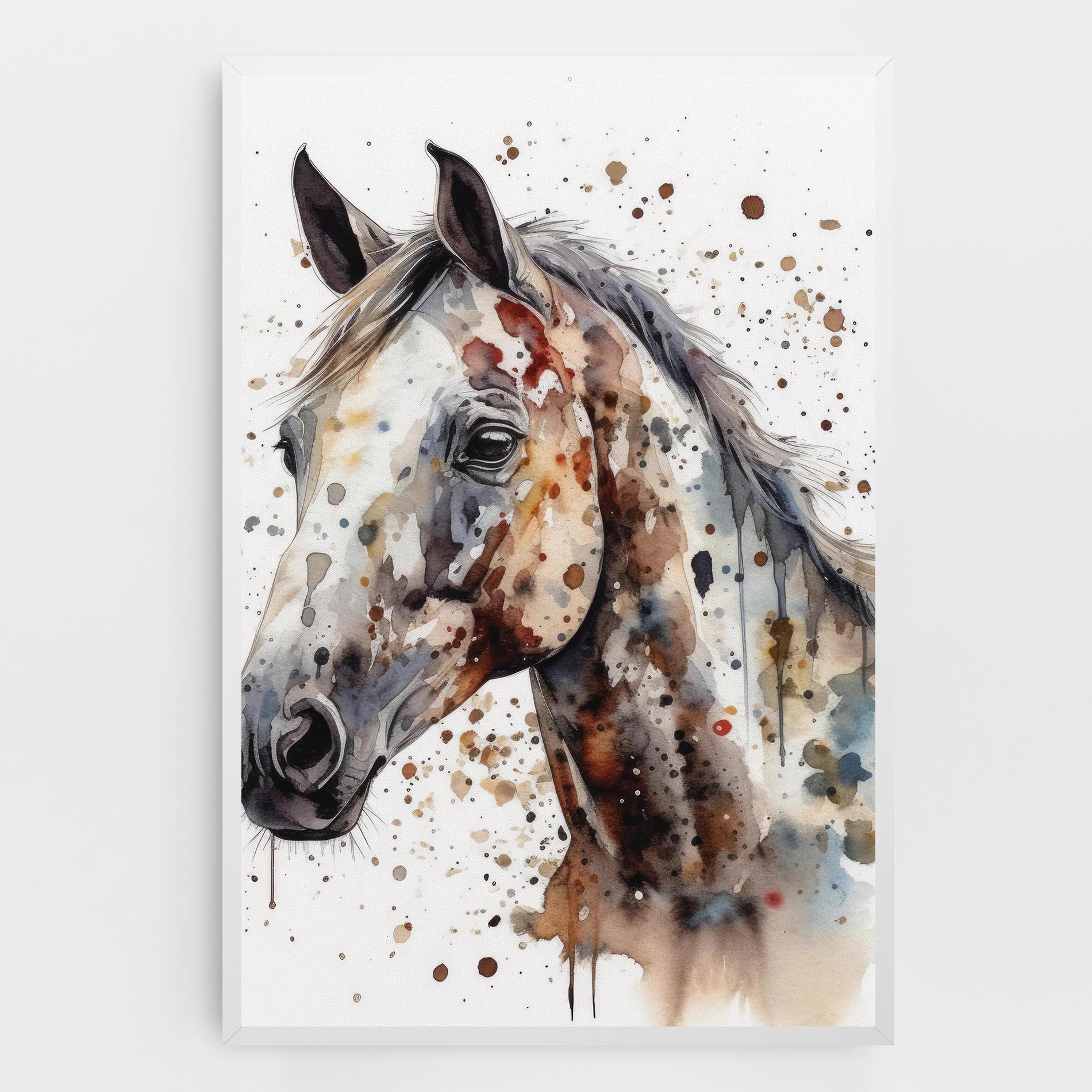 Leinwandbild Watercolor Horse mockup 0