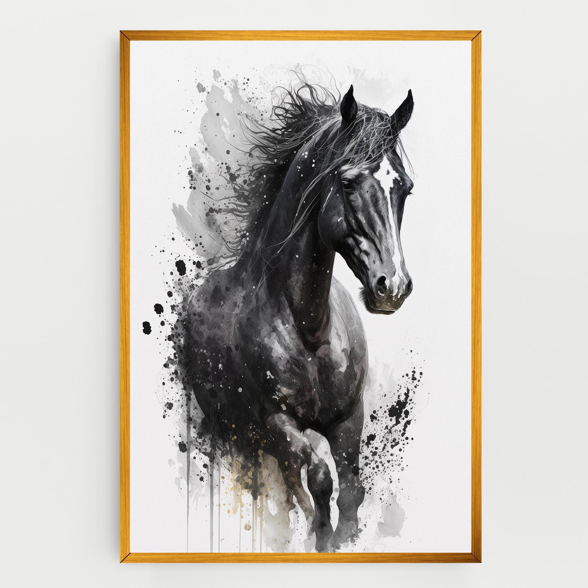 Leinwandbild Black Horse mockup 0