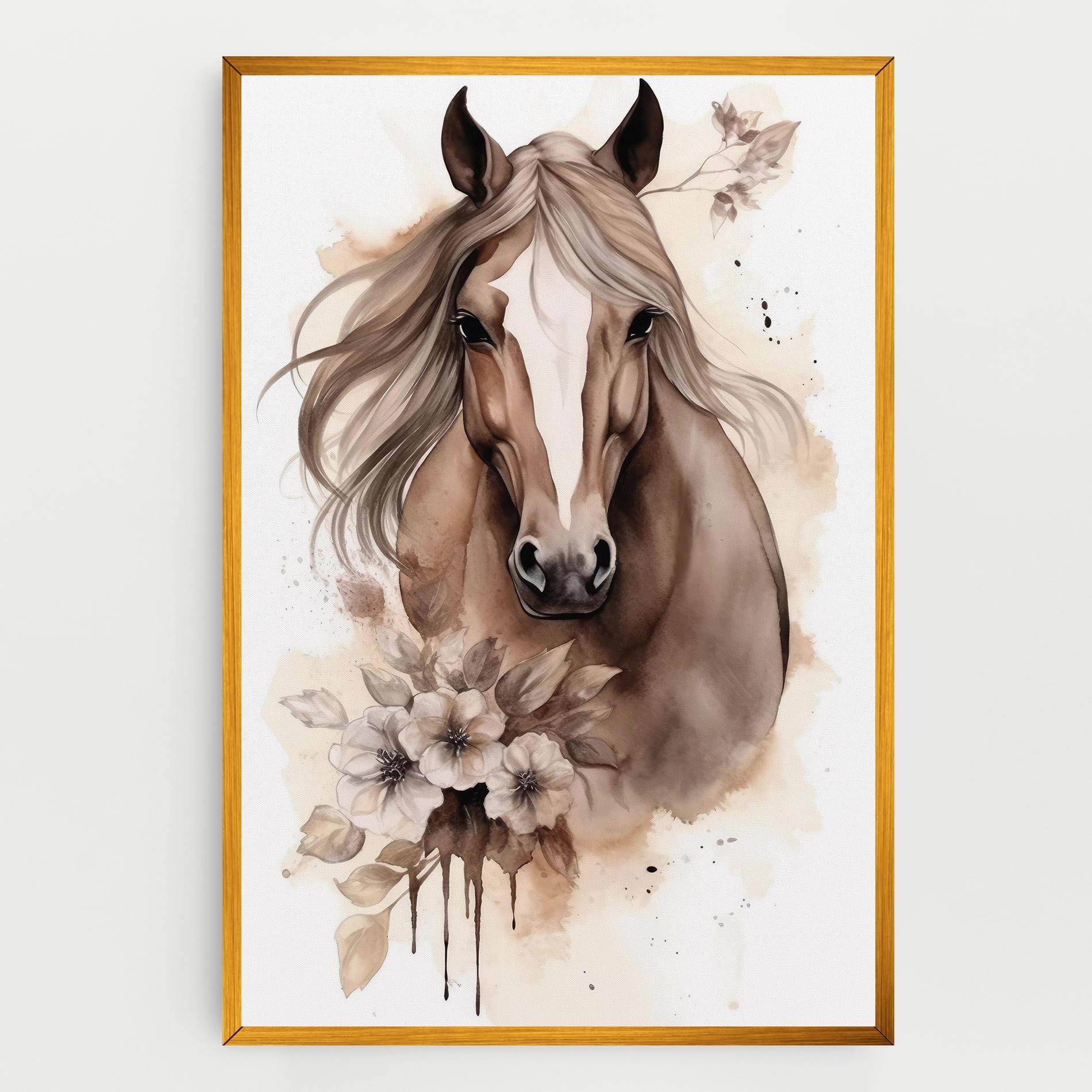 Leinwandbild Flower Brown Horse mockup 0
