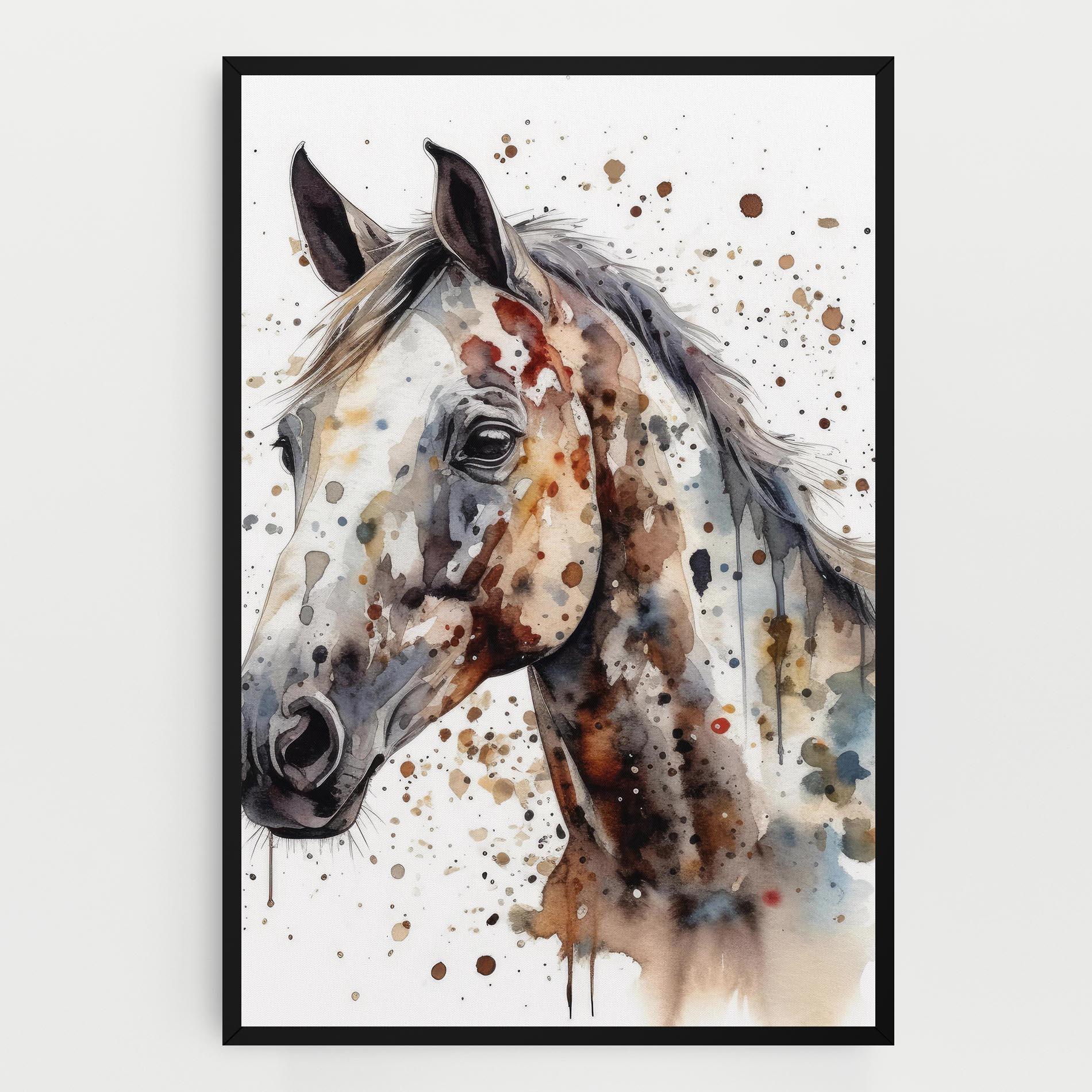 Leinwandbild Watercolor Horse mockup 0