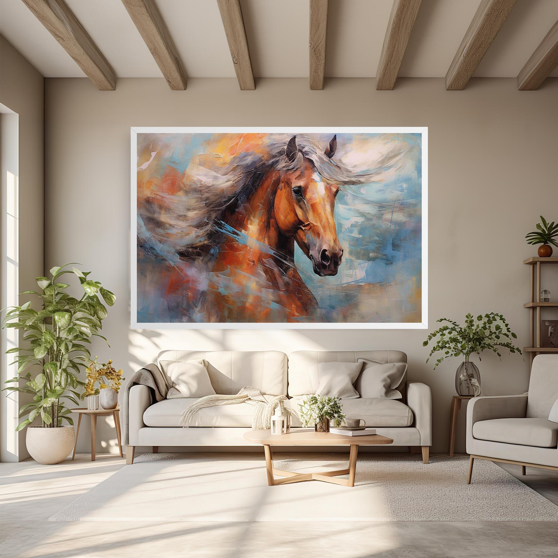 Leinwandbild Beautiful Brown Horse mockup 6