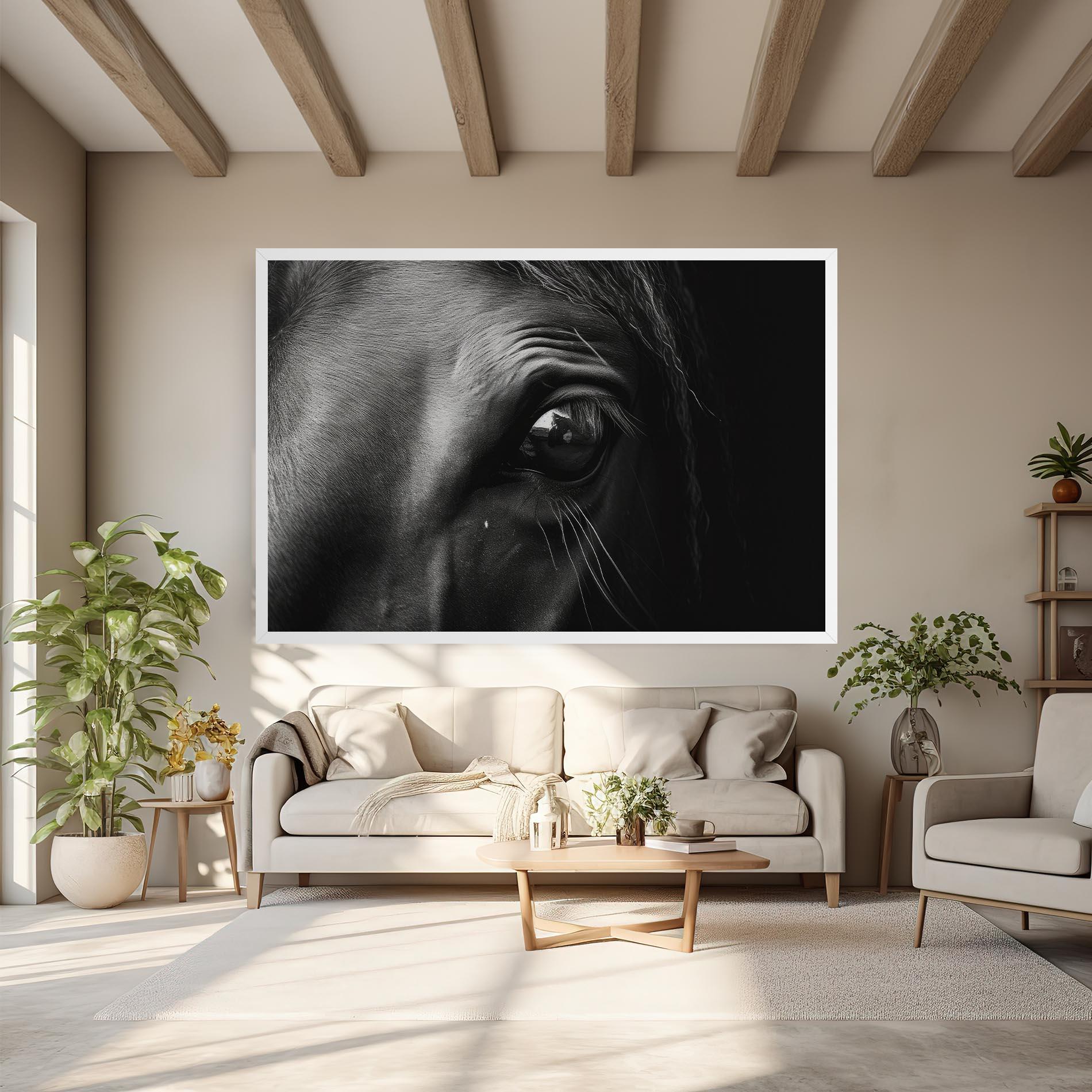 Leinwandbild Black Horse Eye mockup 6