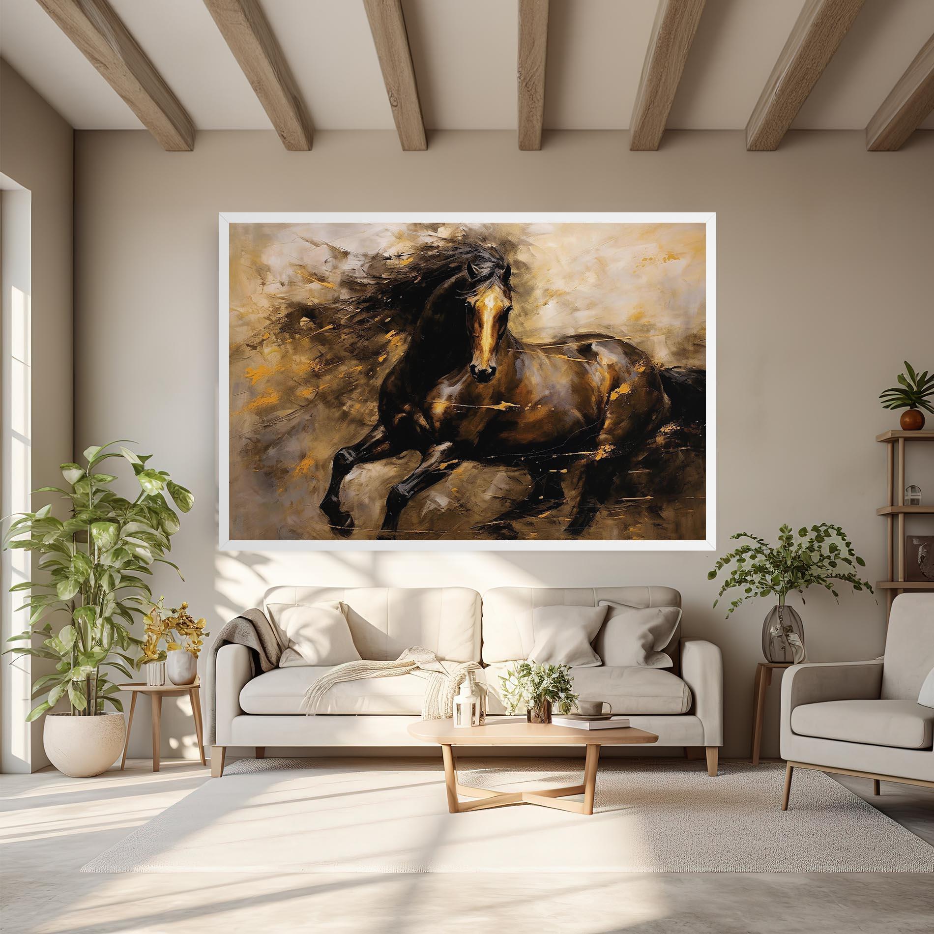 Leinwandbild Gold Brown Horse mockup 6