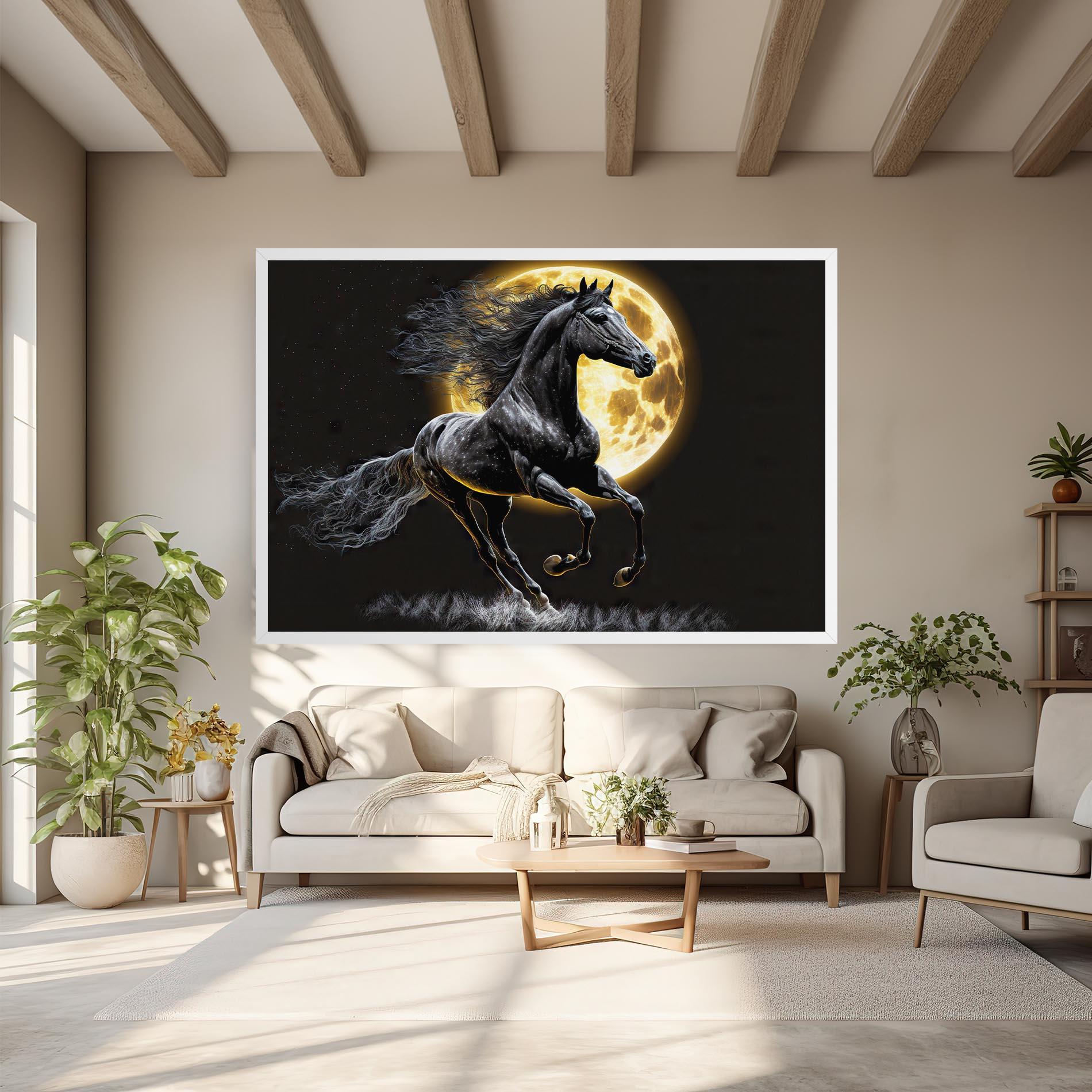Leinwandbild Gold Moon Horse mockup 6