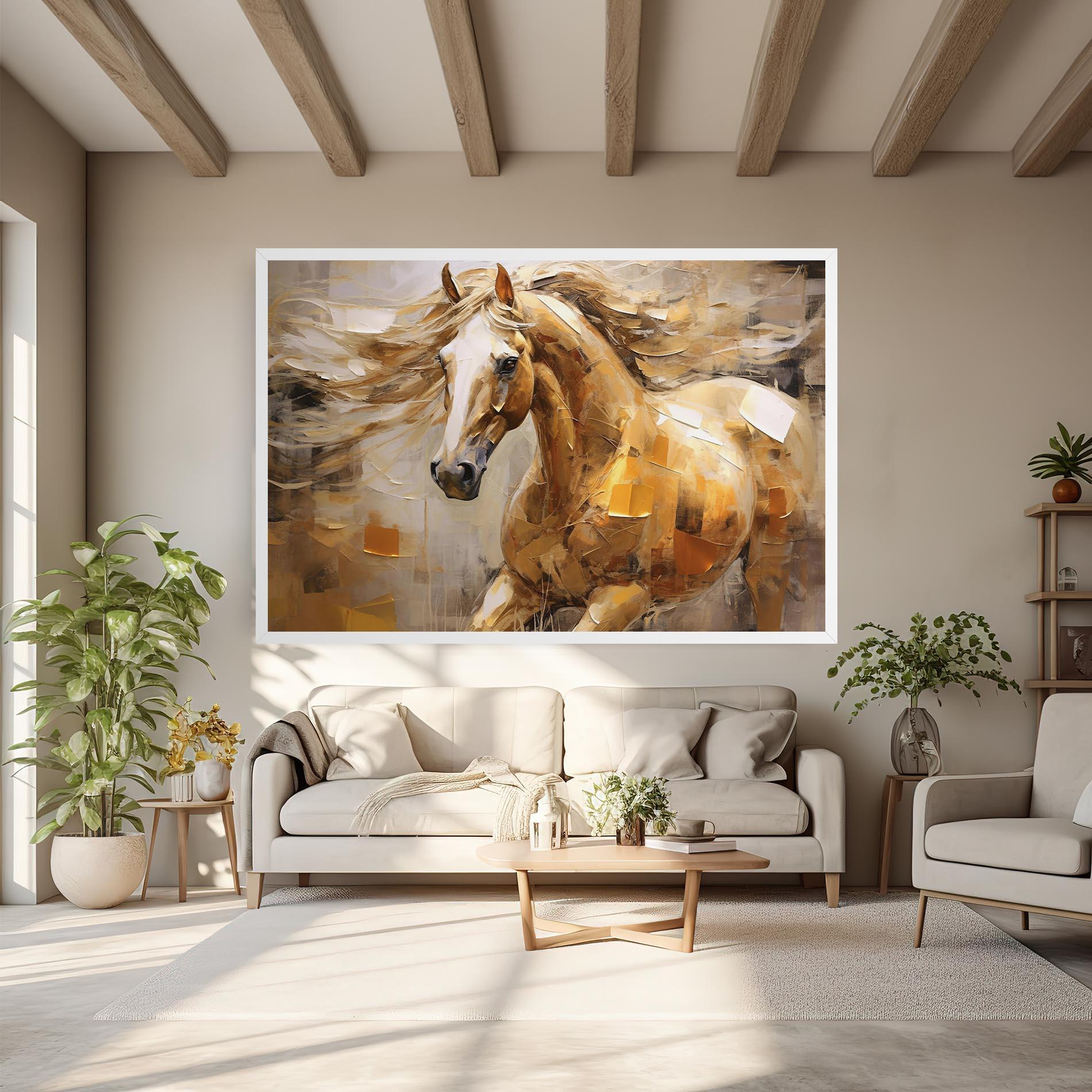 Leinwandbild Light Brown Horse mockup 6