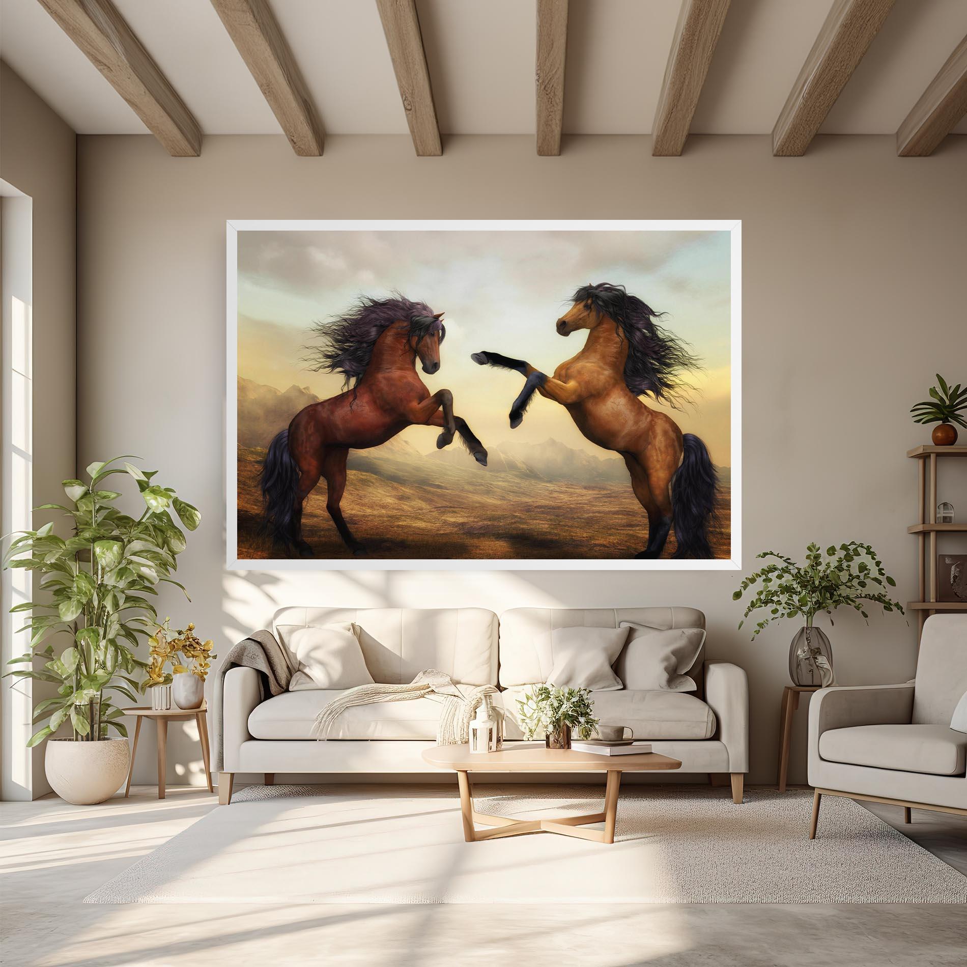 Leinwandbild Two Horses mockup 6