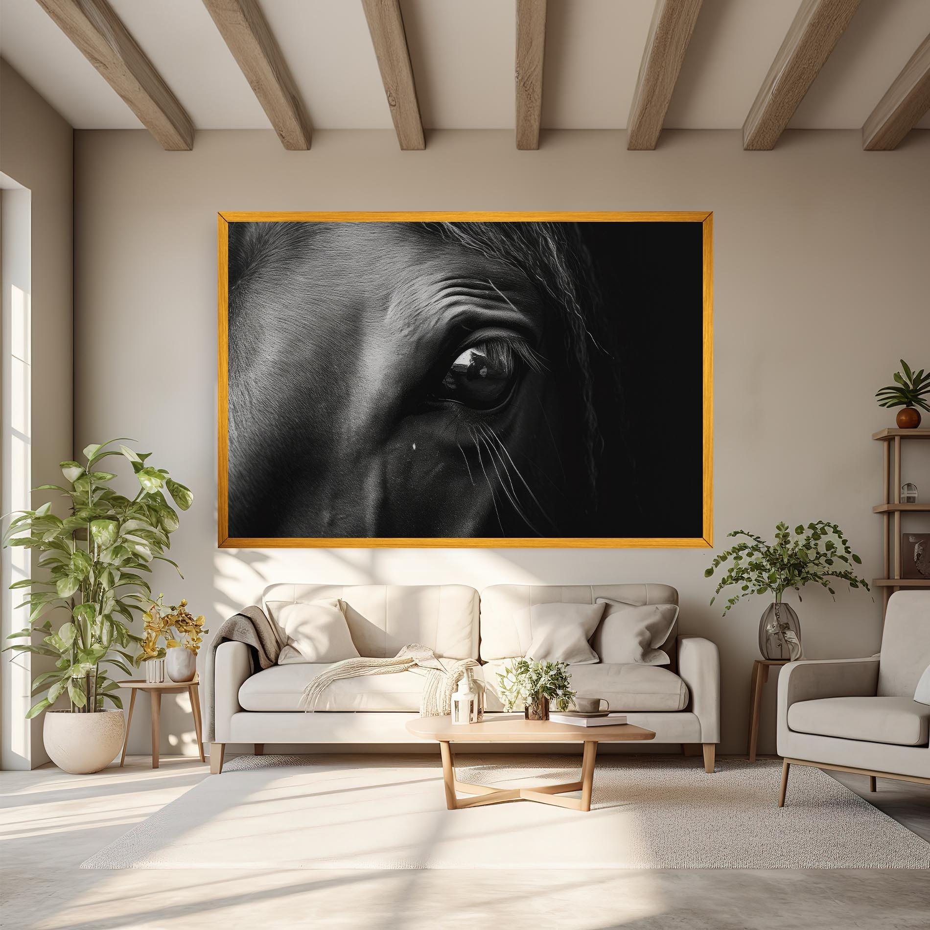 Leinwandbild Black Horse Eye mockup 6