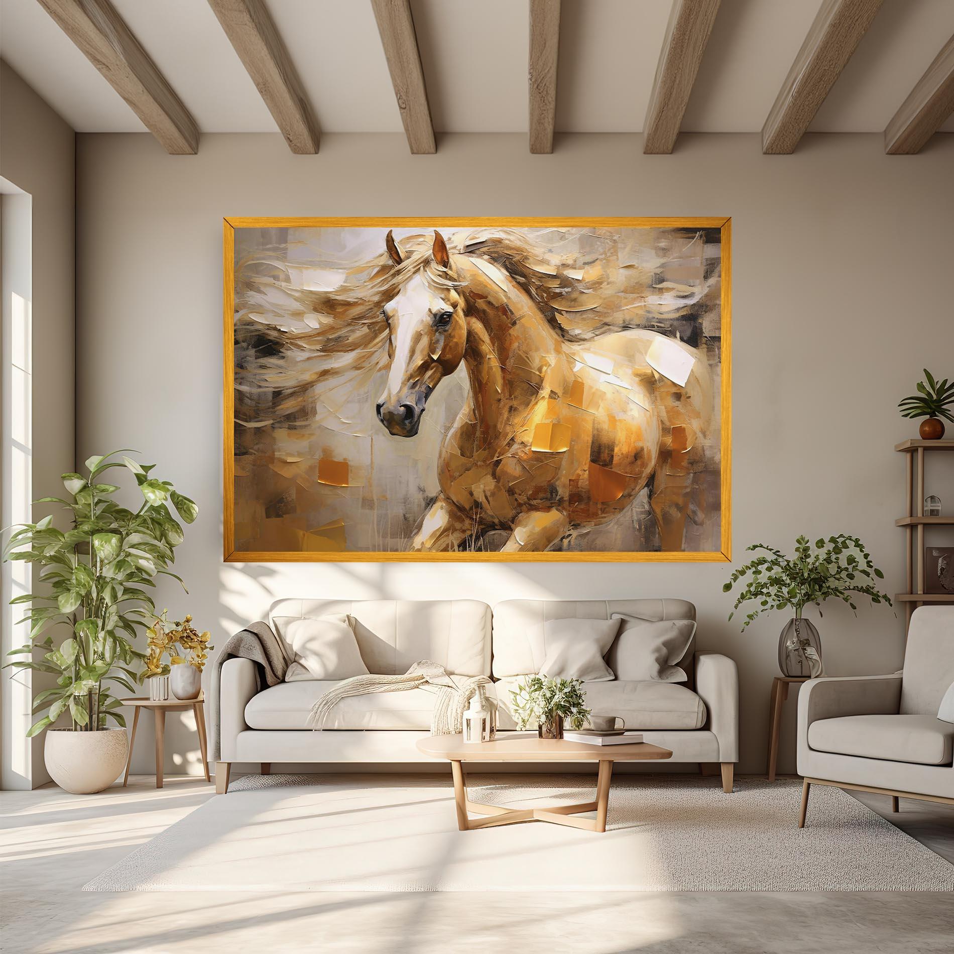 Leinwandbild Light Brown Horse mockup 6