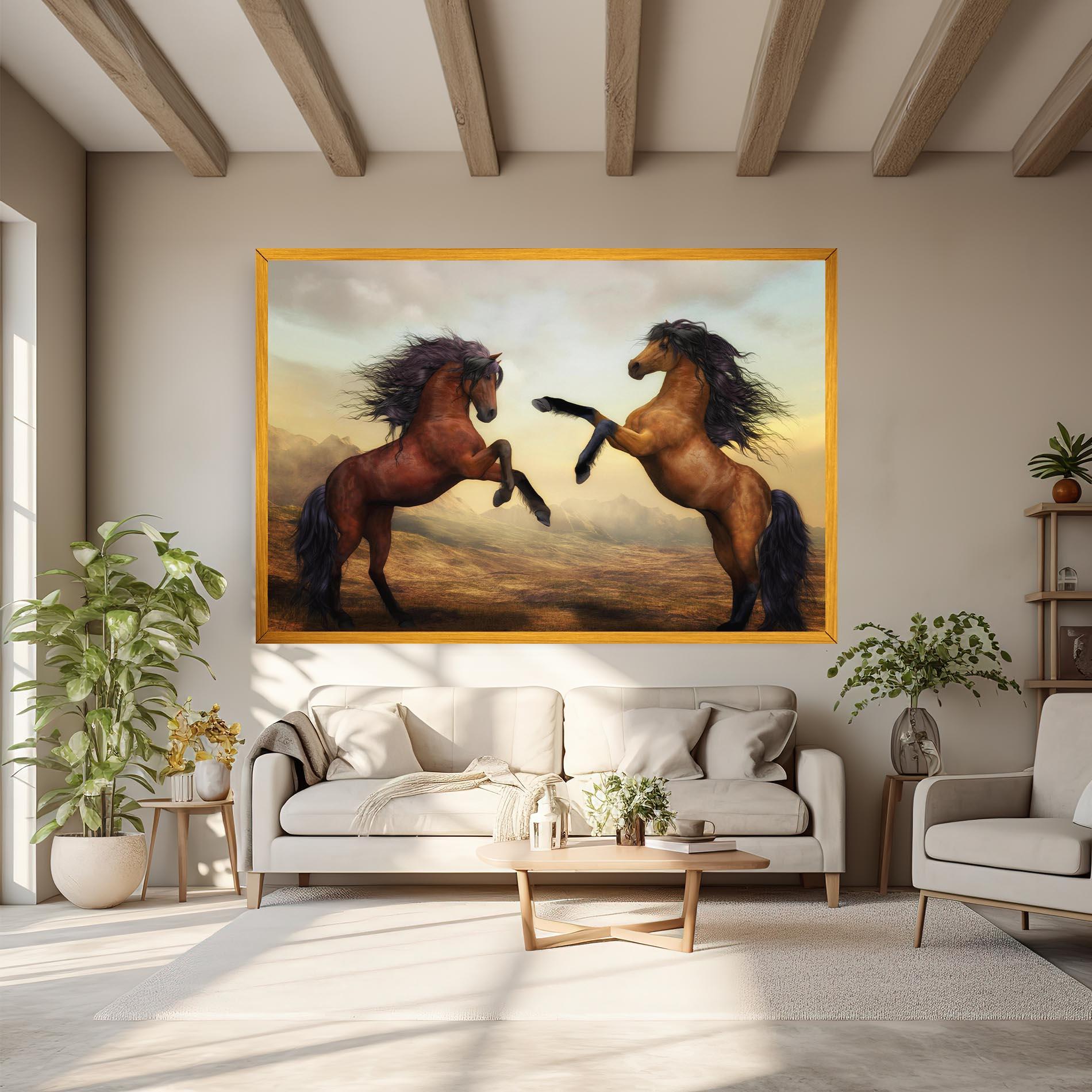 Leinwandbild Two Horses mockup 6
