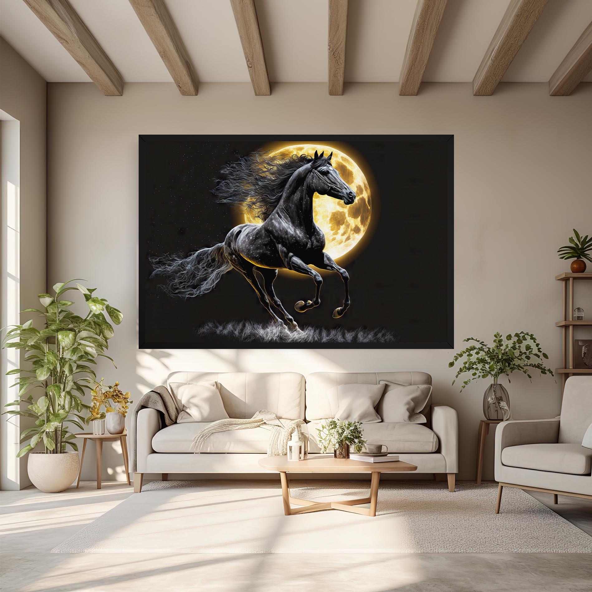 Leinwandbild Gold Moon Horse mockup 6