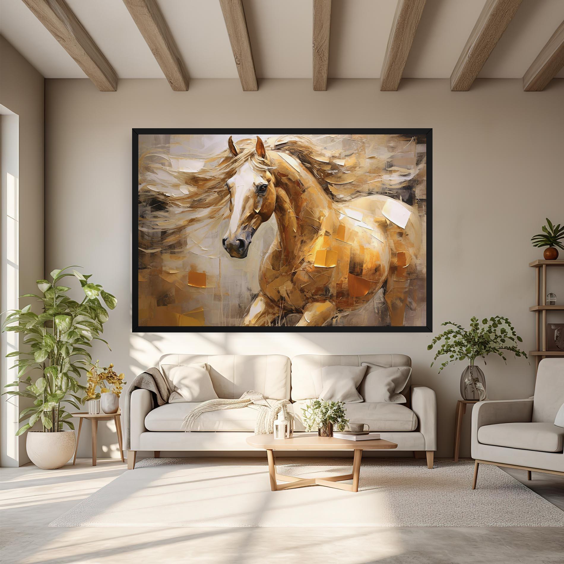Leinwandbild Light Brown Horse mockup 6