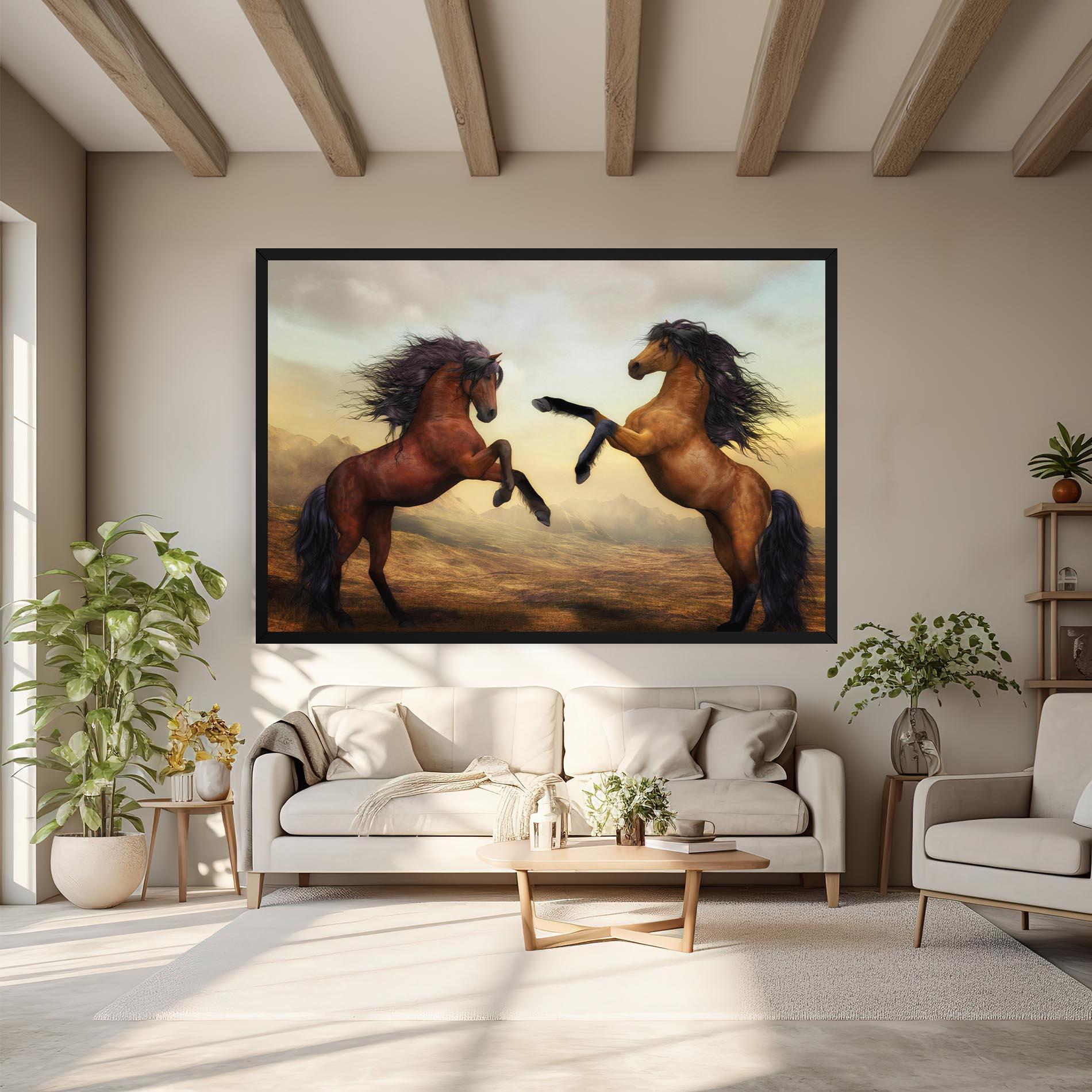 Leinwandbild Two Horses mockup 6