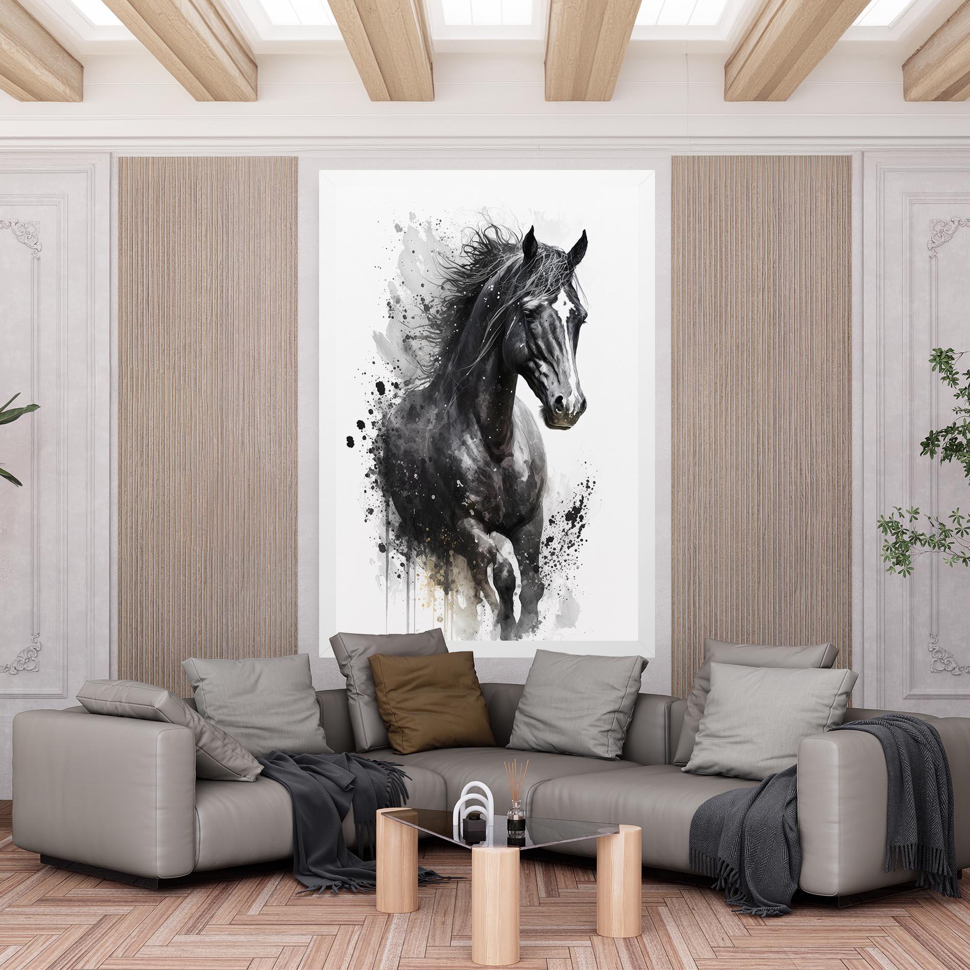 Leinwandbild Black Horse mockup 6