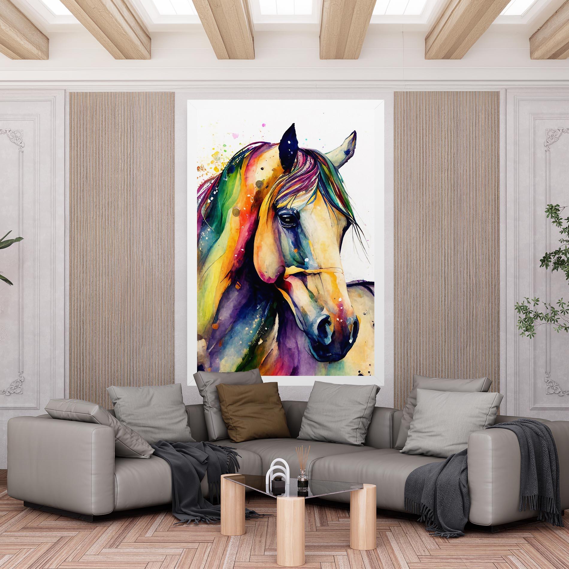 Leinwandbild Colorful Horse mockup 6