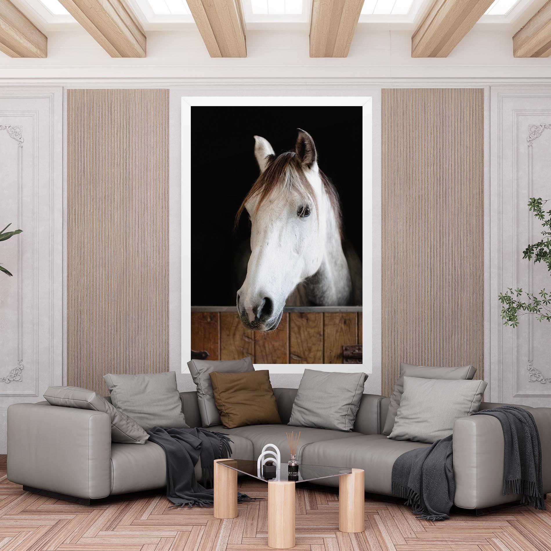 Leinwandbild Grey Horse Head mockup 6