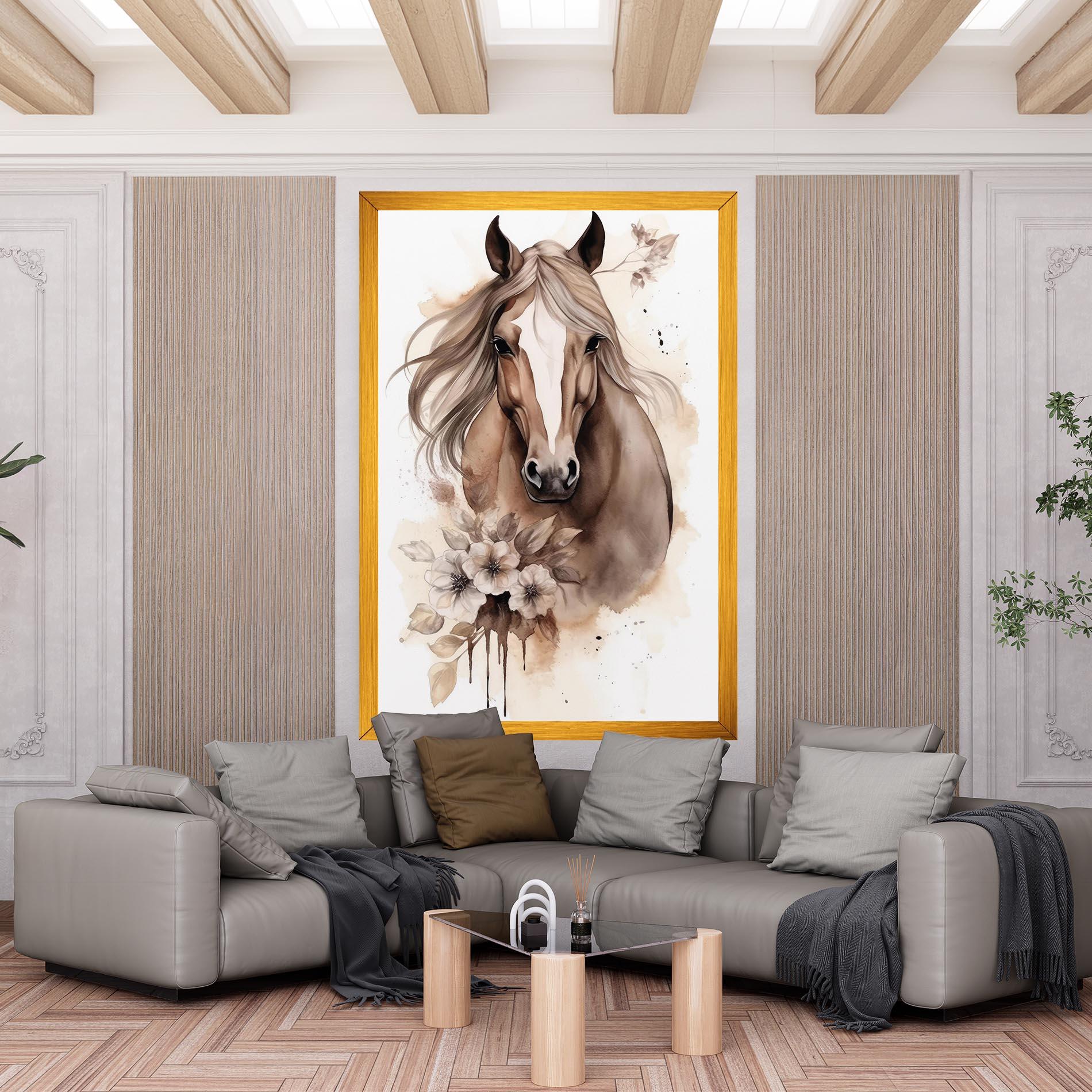Leinwandbild Flower Brown Horse mockup 6