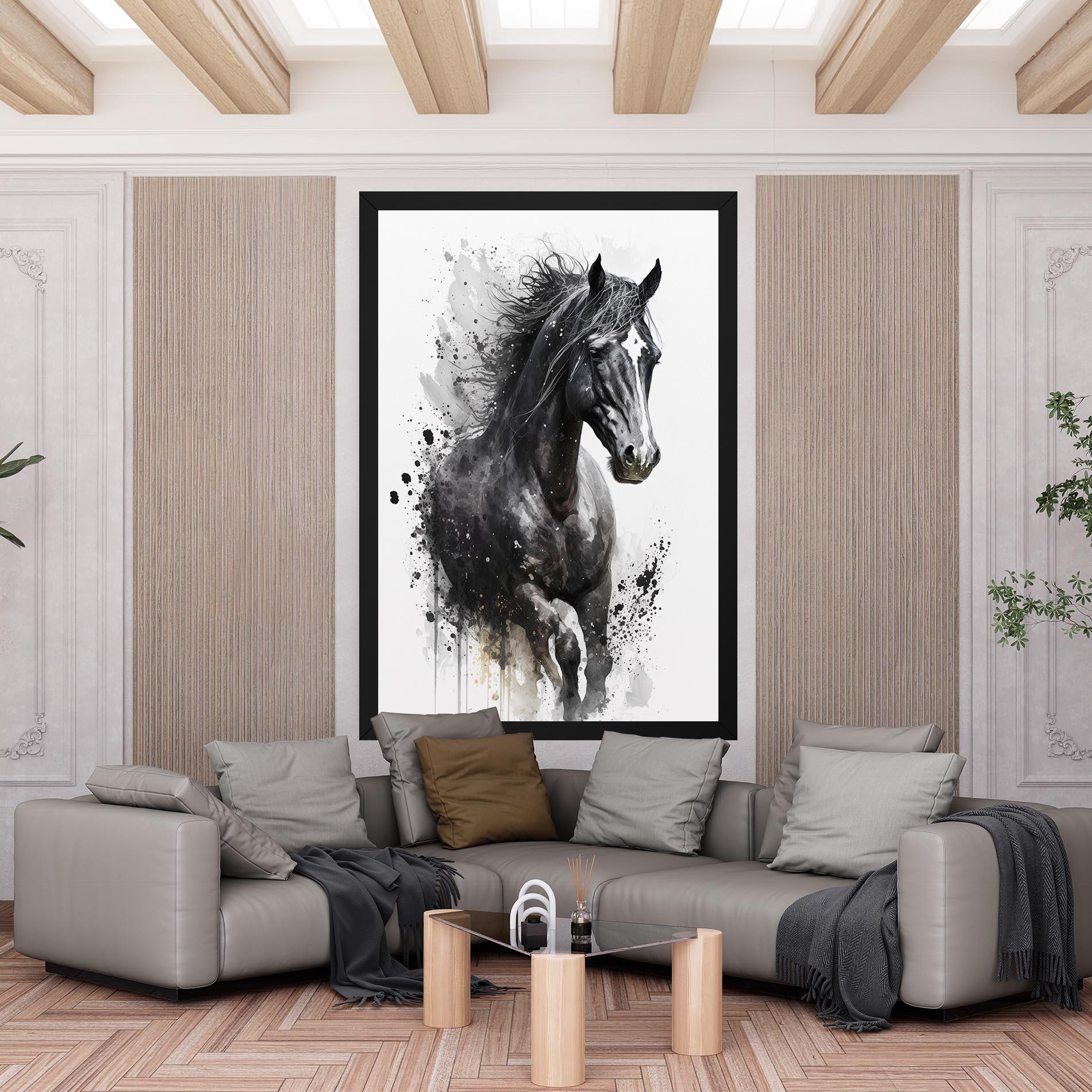 Leinwandbild Black Horse mockup 6