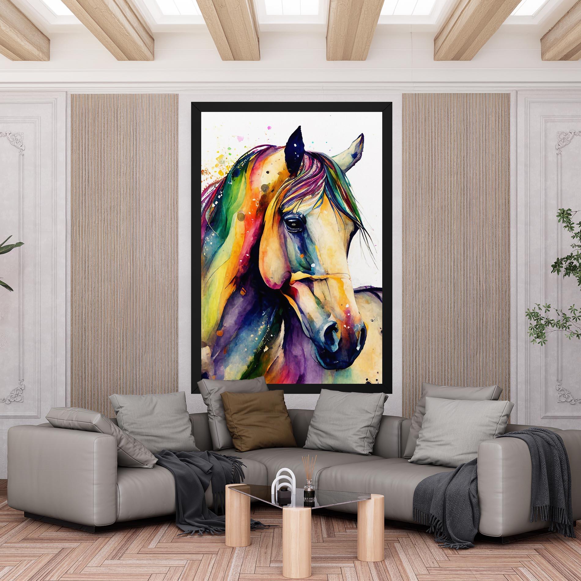Leinwandbild Colorful Horse mockup 6