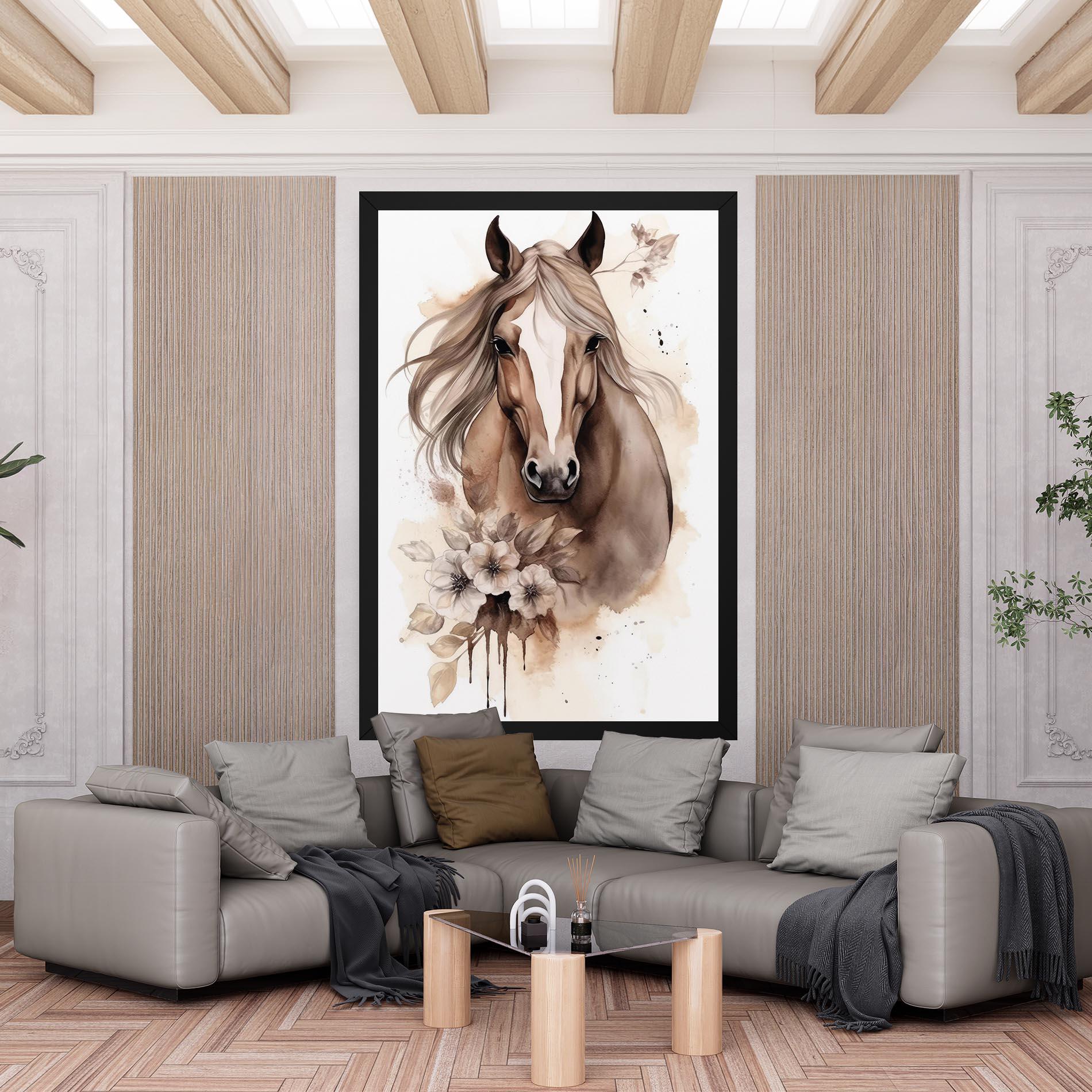 Leinwandbild Flower Brown Horse mockup 6