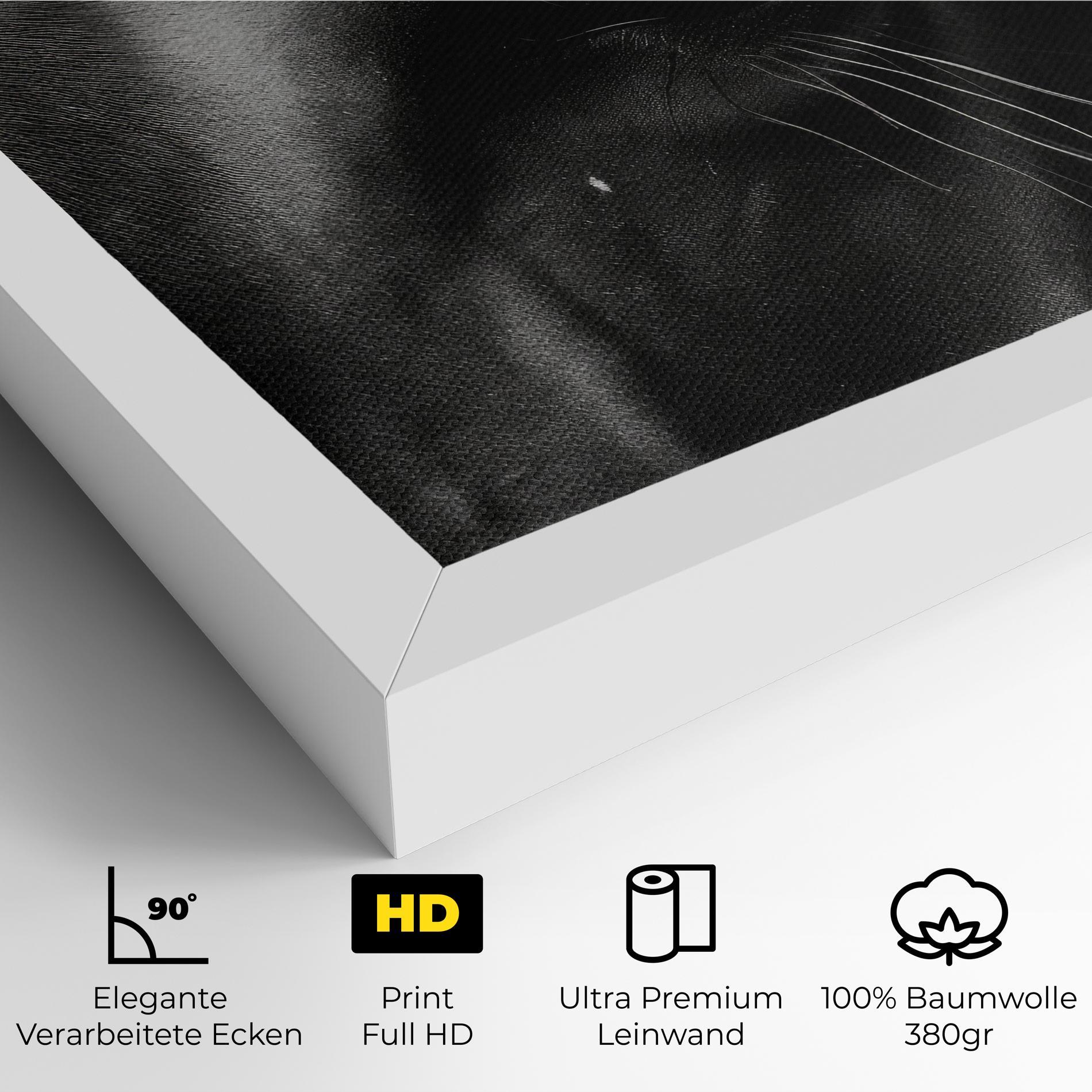 Leinwandbild Black Horse Eye mockup 4