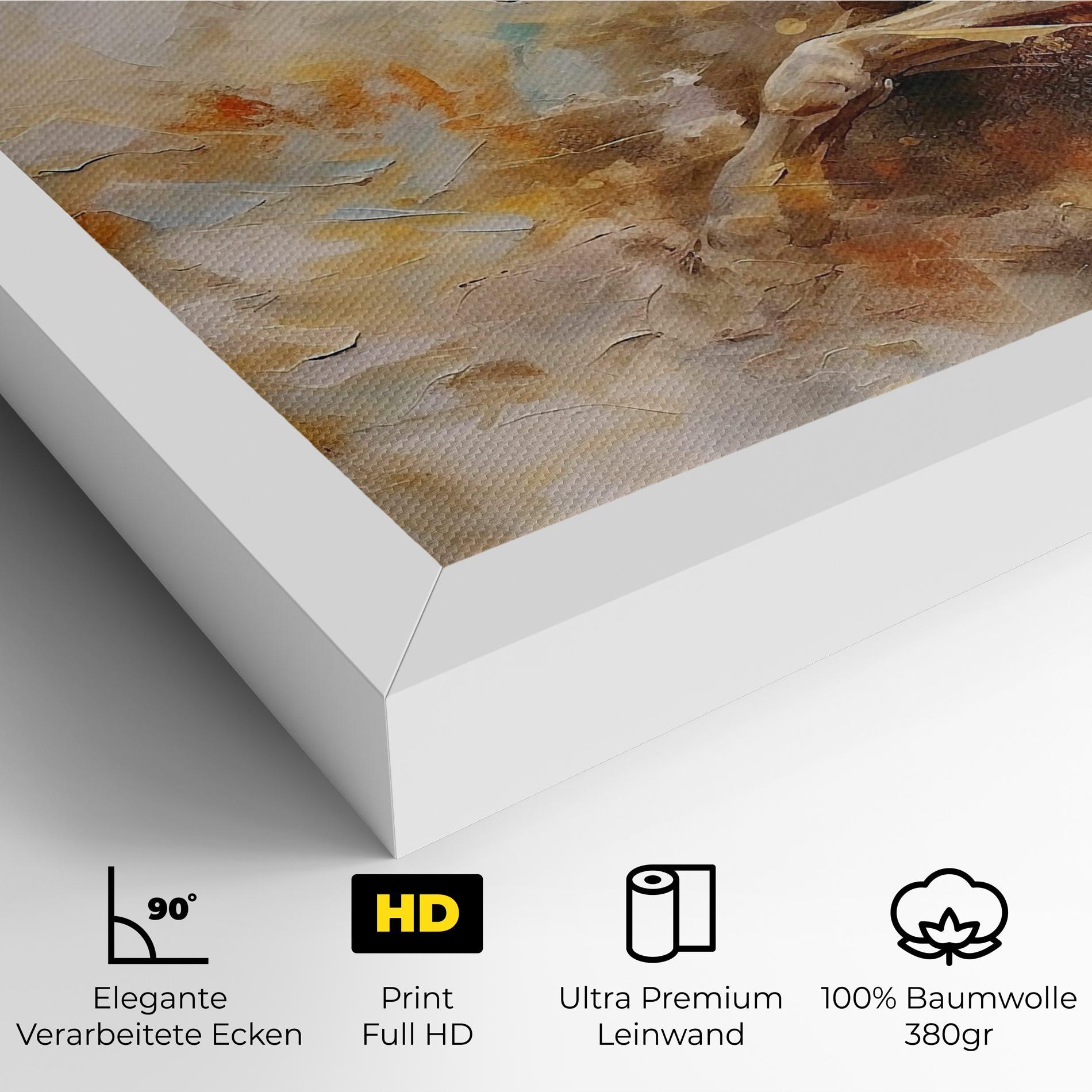 Leinwandbild Brown Horse Running mockup 4