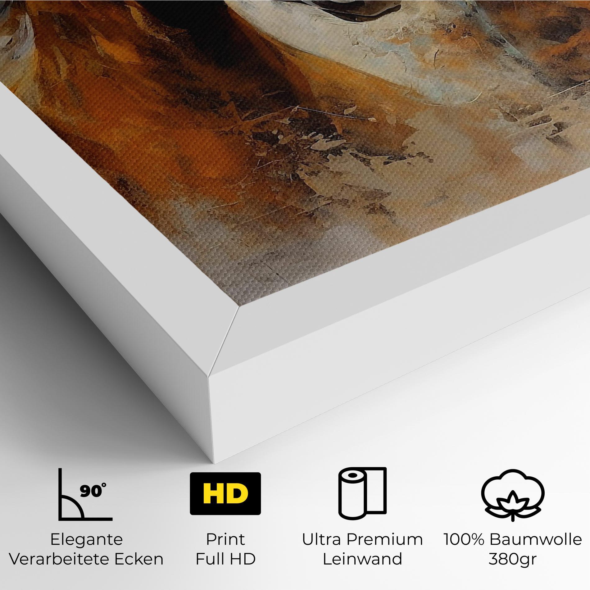 Leinwandbild Brown Horses Staying mockup 4