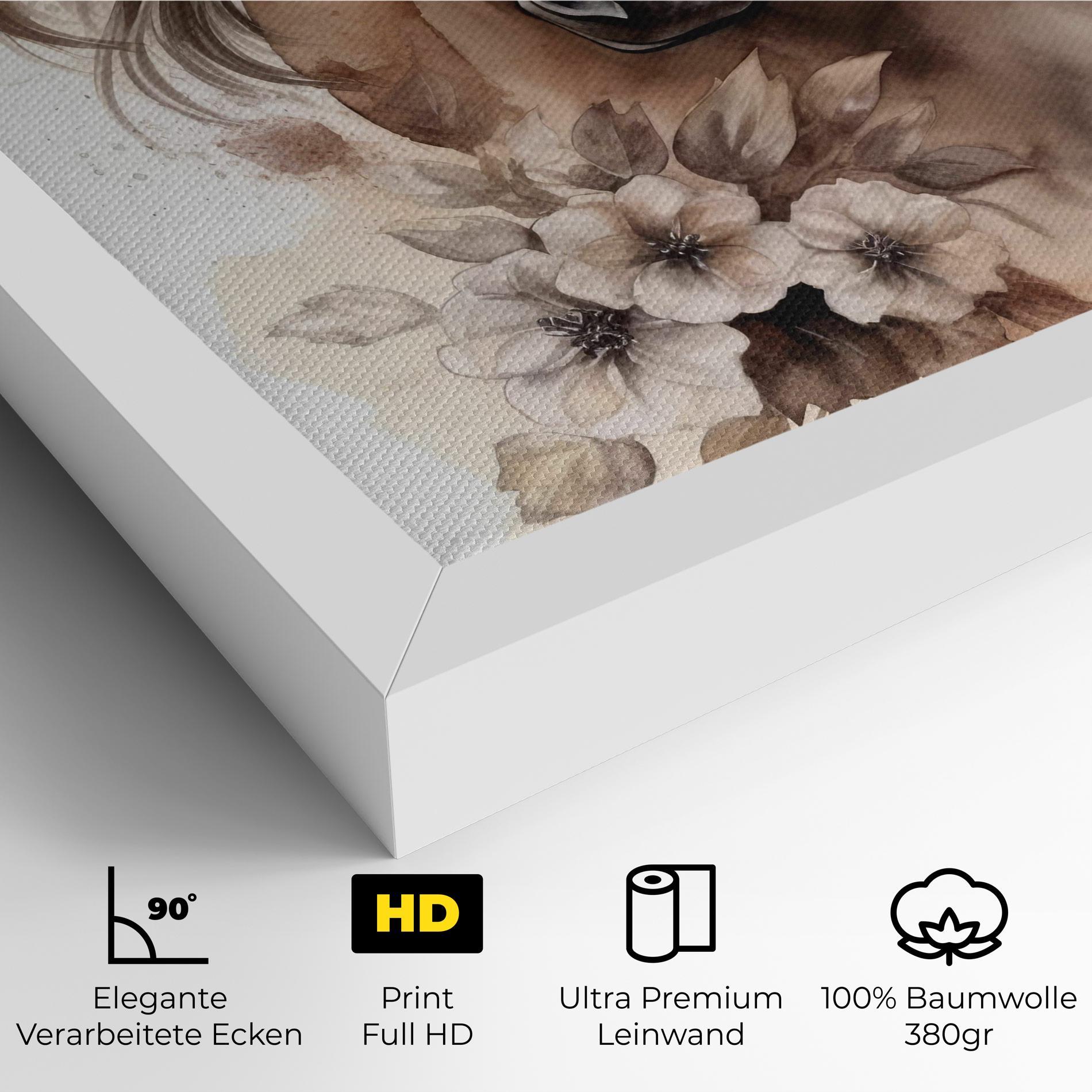 Leinwandbild Flower Brown Horse mockup 4